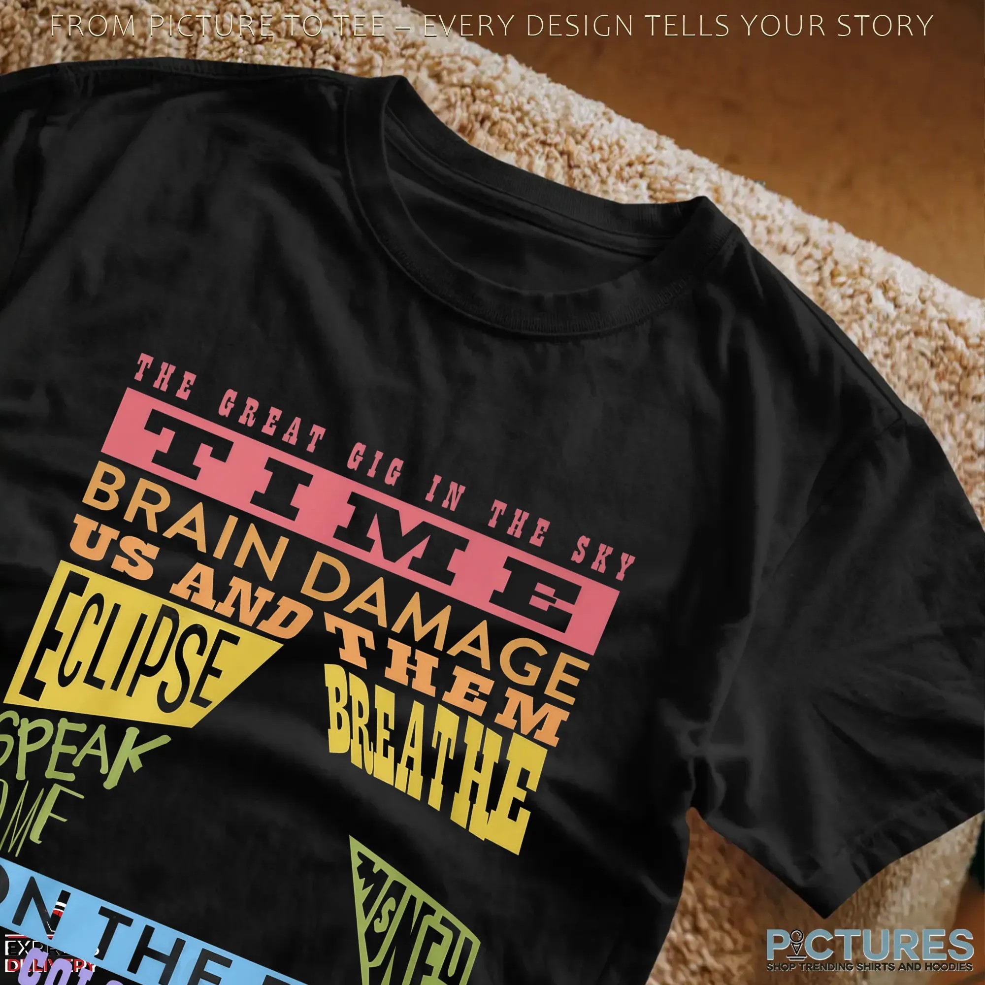 Pink Floyd Tracks The Great Gig In The Sky Time Brain Damage Us And Them Eclipse Breathe On The Run T Shirt