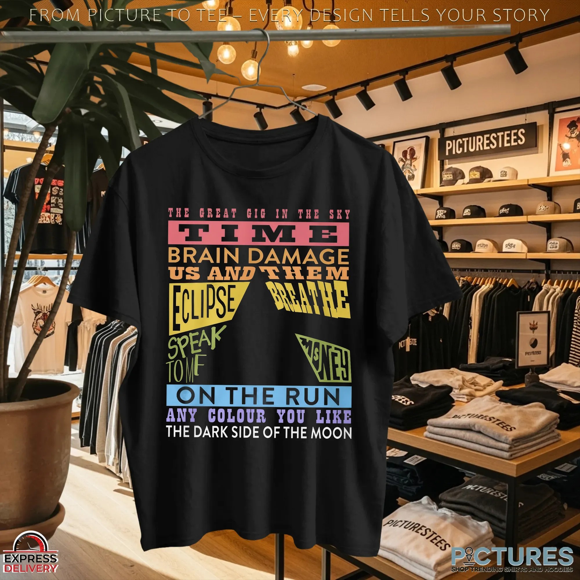 Pink Floyd Tracks The Great Gig In The Sky Time Brain Damage Us And Them Eclipse Breathe On The Run T Shirt
