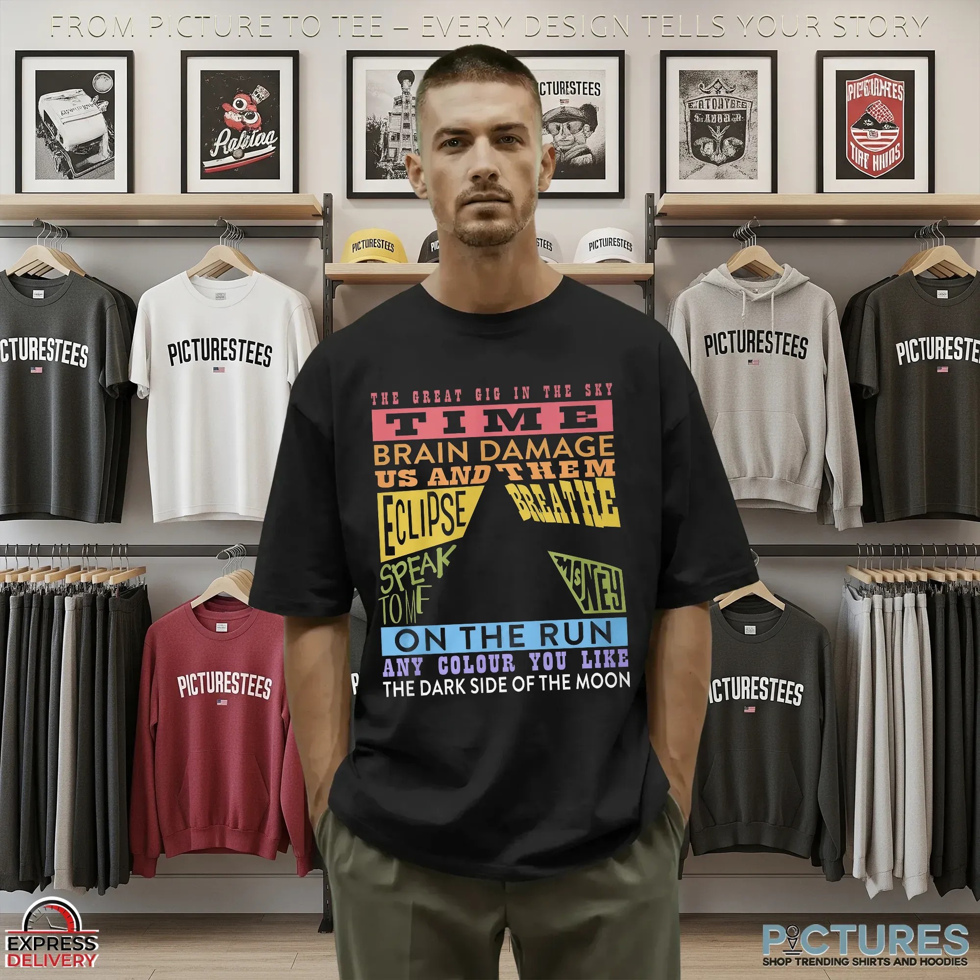 Pink Floyd Tracks The Great Gig In The Sky Time Brain Damage Us And Them Eclipse Breathe On The Run T Shirt