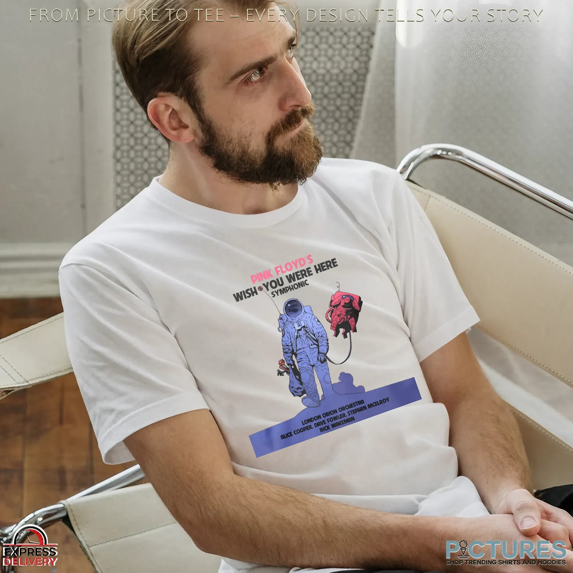 Pink Floyd Wish You Wer Here Symphonic Astronaut & Pig Art T Shirt