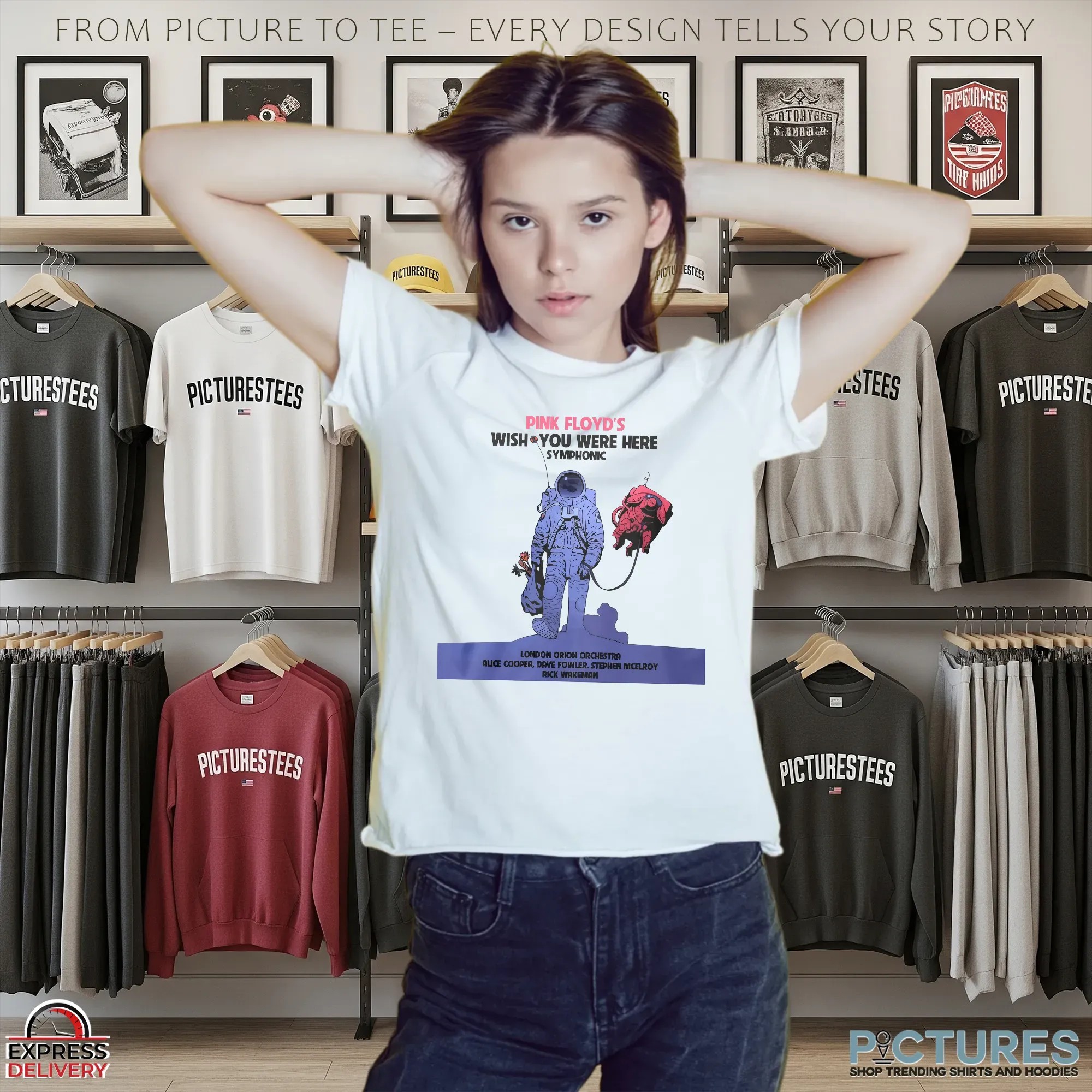 Pink Floyd Wish You Wer Here Symphonic Astronaut & Pig Art T Shirt