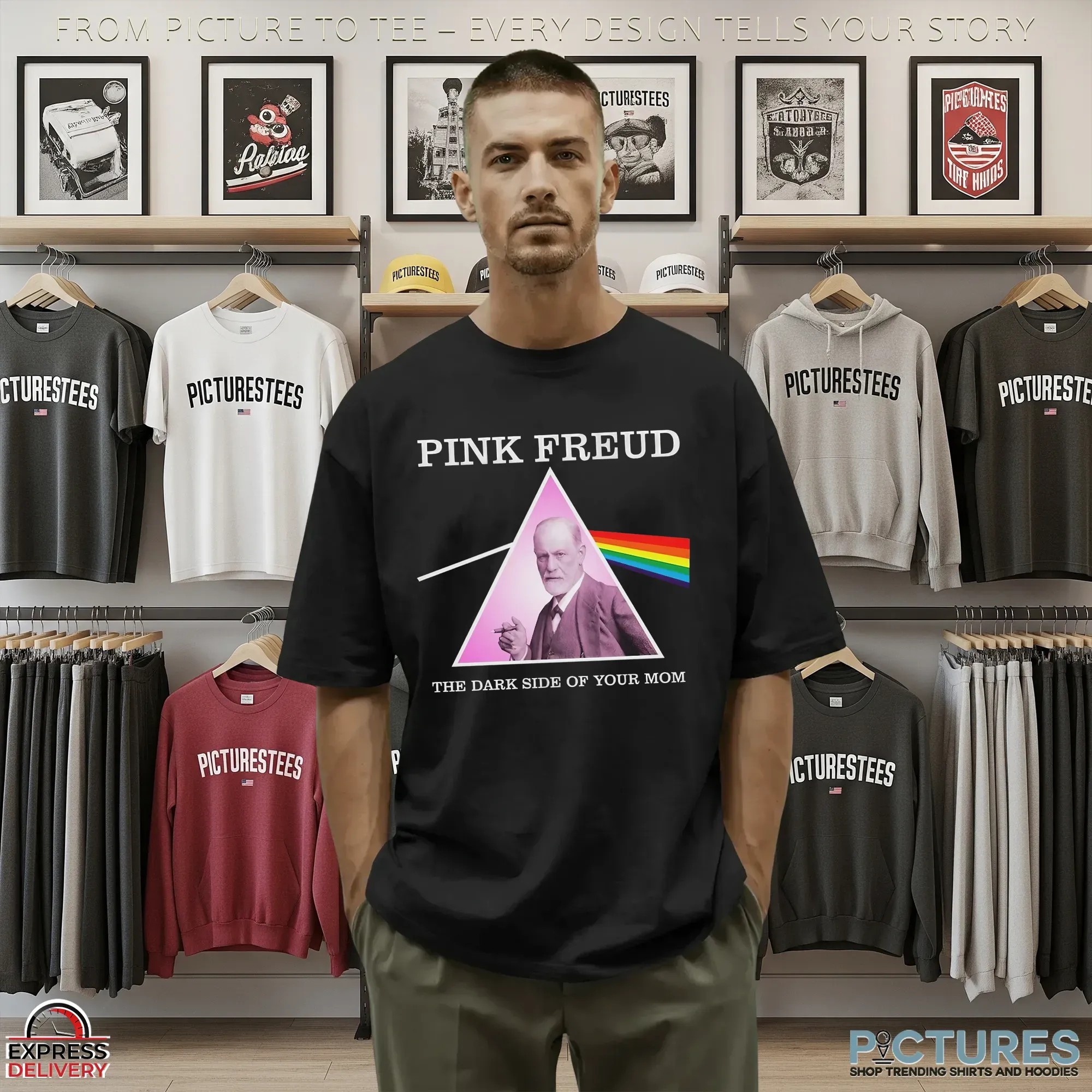 Pink Freud Dark Side Of Your Mom Pink Floyd Style T Shirt