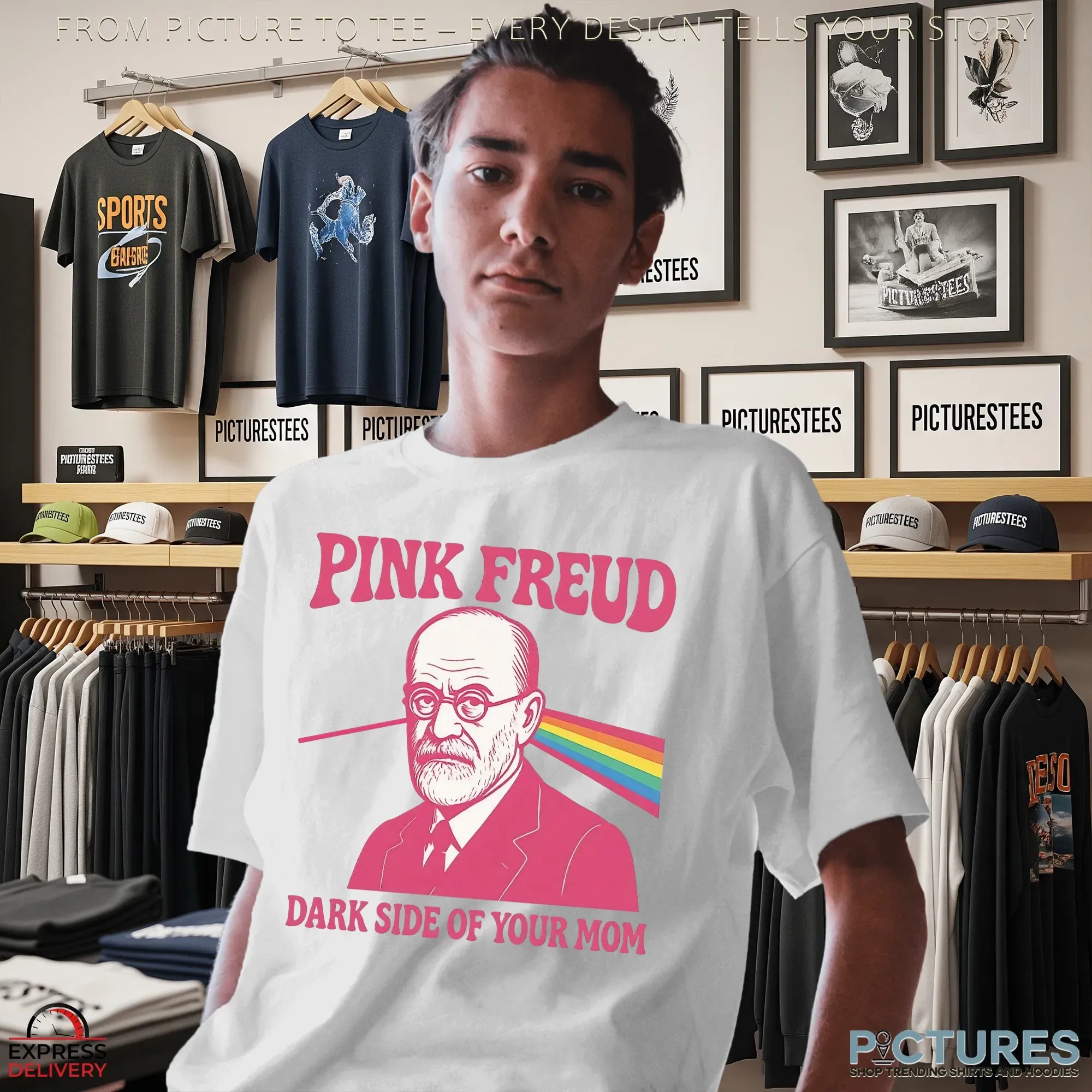 Pink Freud Dark Side Of Your Mom Rainbow Humour T Shirt Pink Freud Dark Side Of Your Mom Rainbow Humour T Shirt