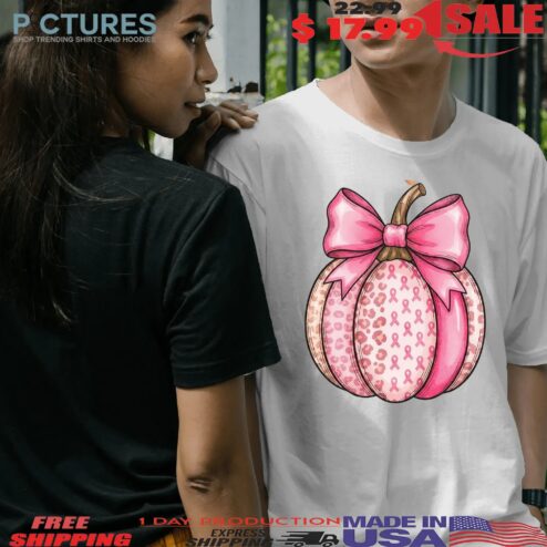 Pink Pumpkin Breast Cancer Awareness Halloween T Shirt