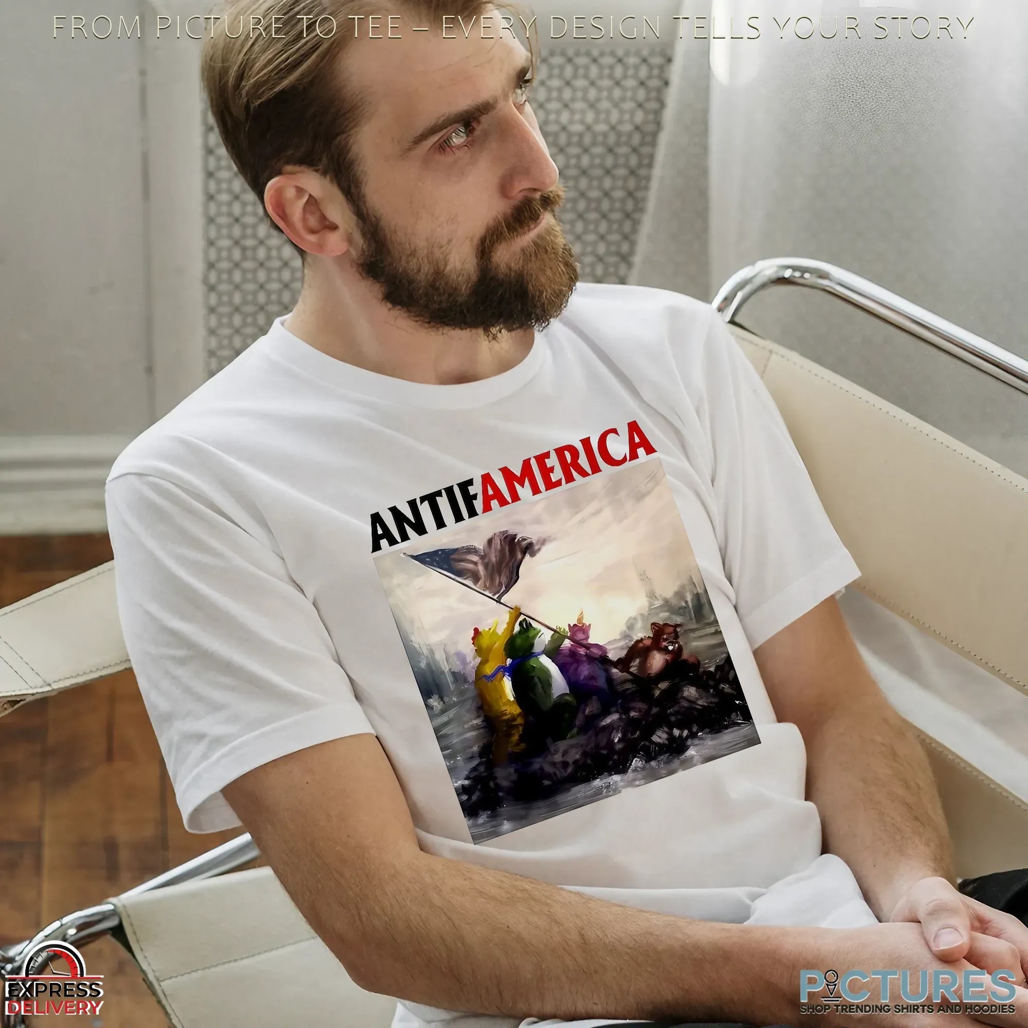 Portland Frog Antifamerica Paint Iwo Jima Flag-raising Parody T Shirt