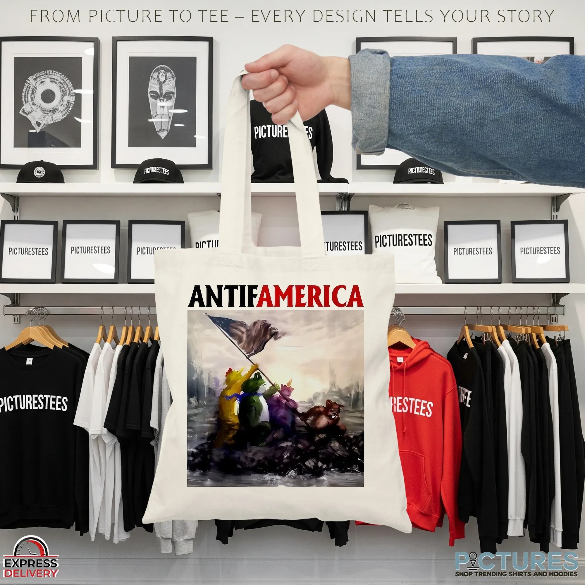 Portland Frog Antifamerica Paint Iwo Jima Flag-raising Parody T Shirt