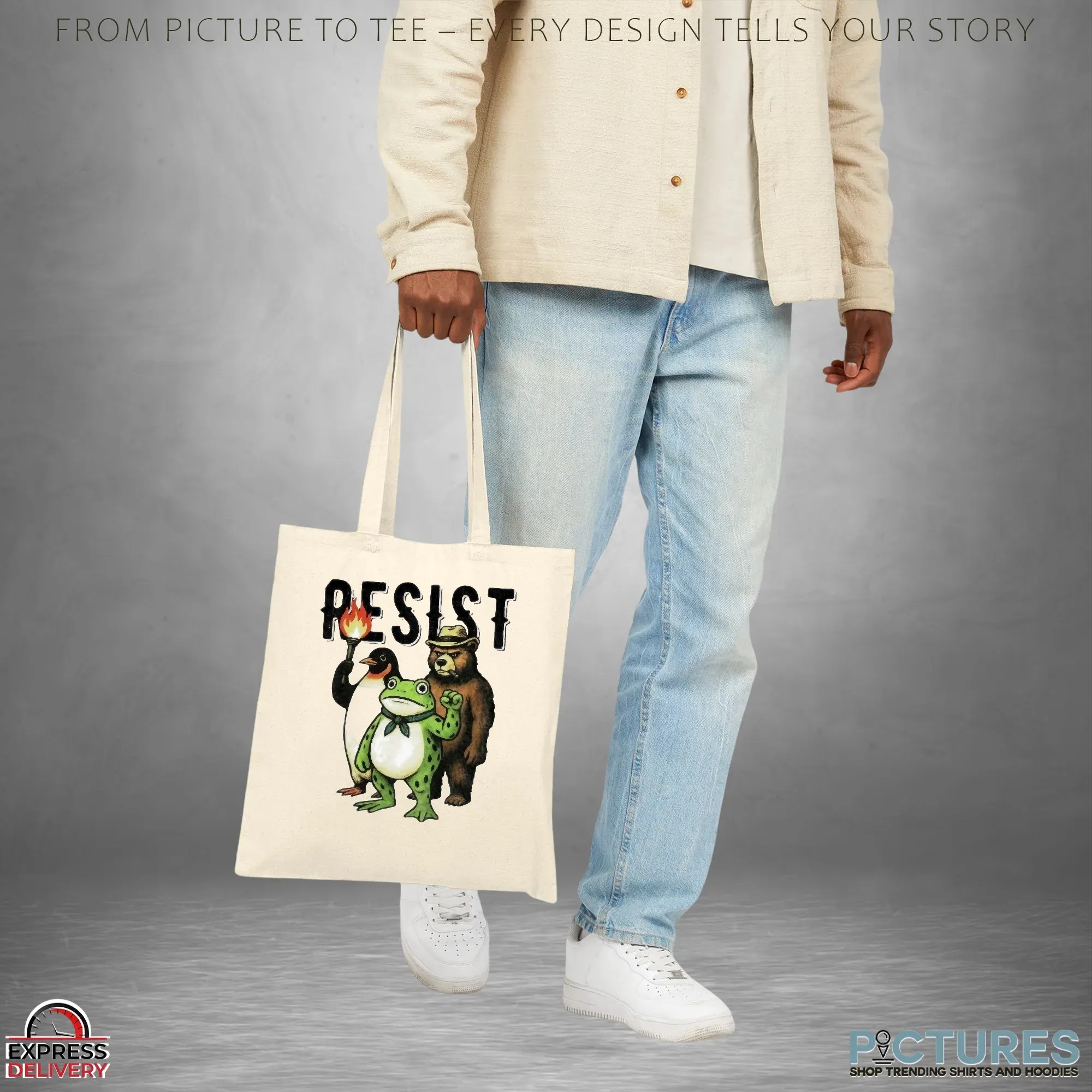 Portland Frog Resist Animals Protest Art Penguin Frog Bear Protest T Shirt