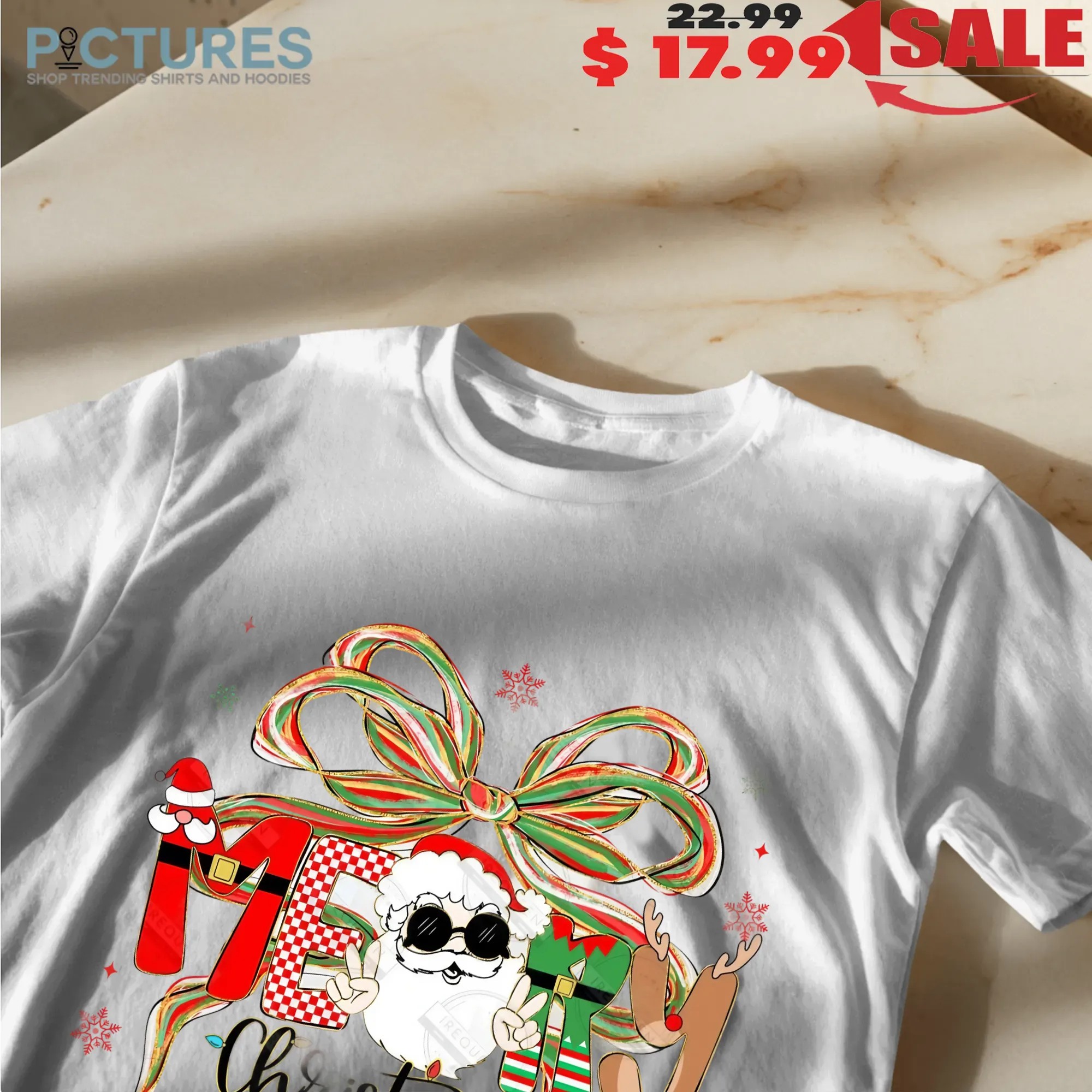 Preppy Santa Clause, Glitter Santa Claus Design, Santa Christmas T Shirt