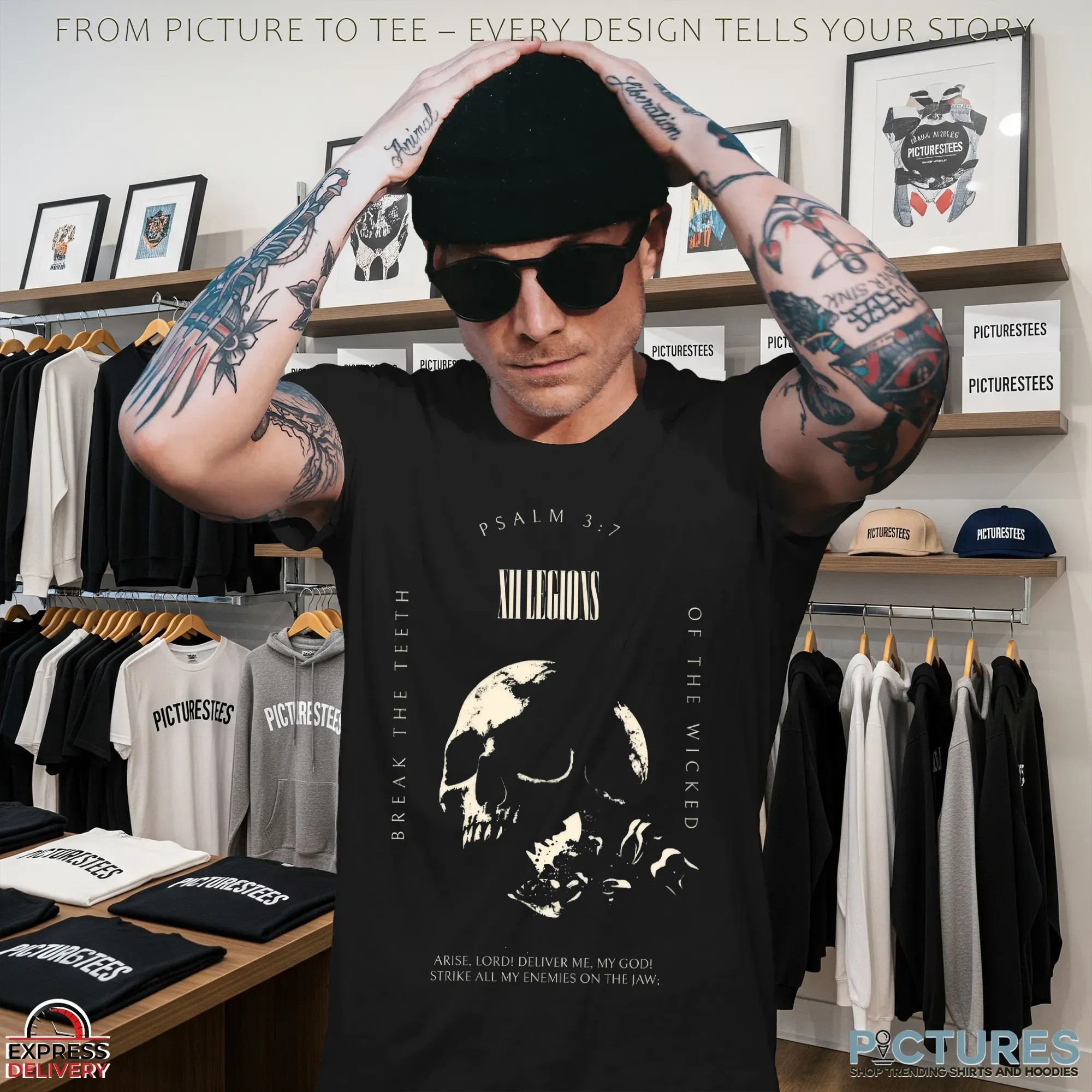 Psalm 3 7 Break The Teeth Of The Wicked Skull T Shirt