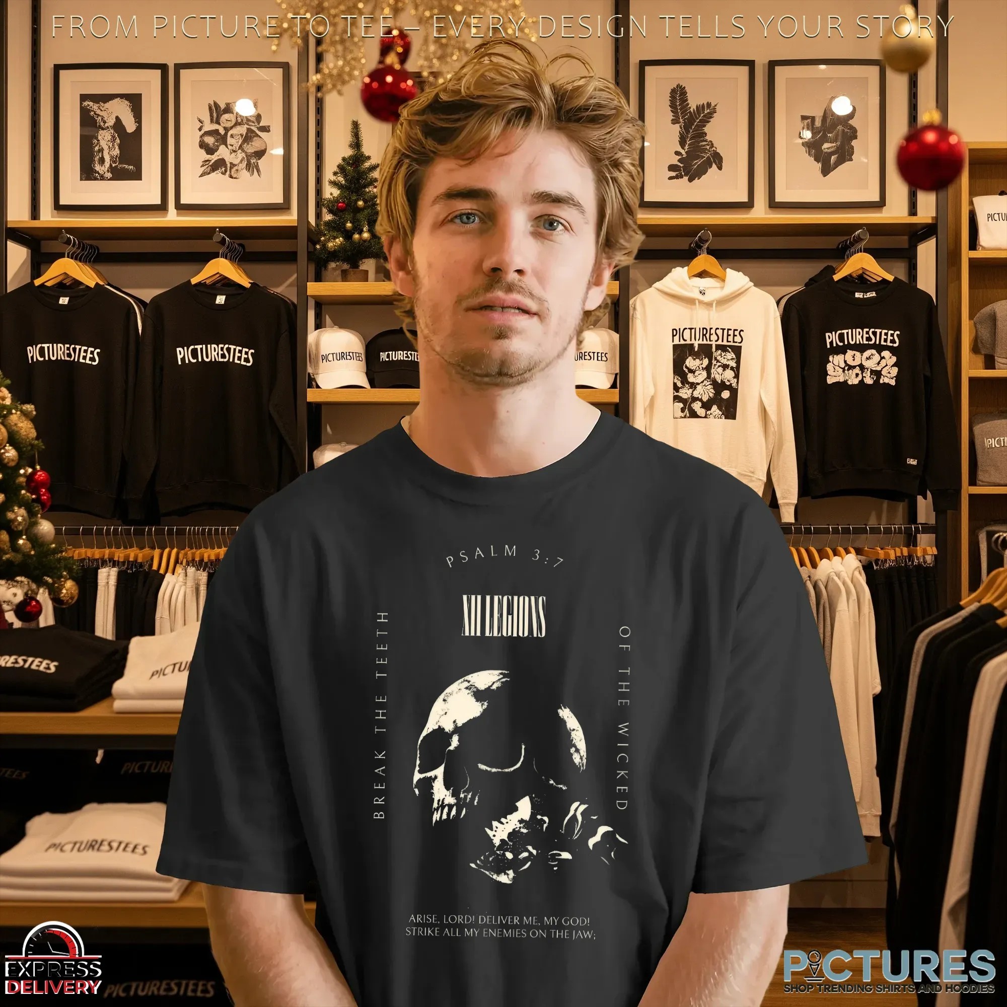Psalm 3 7 Break The Teeth Of The Wicked Skull T Shirt