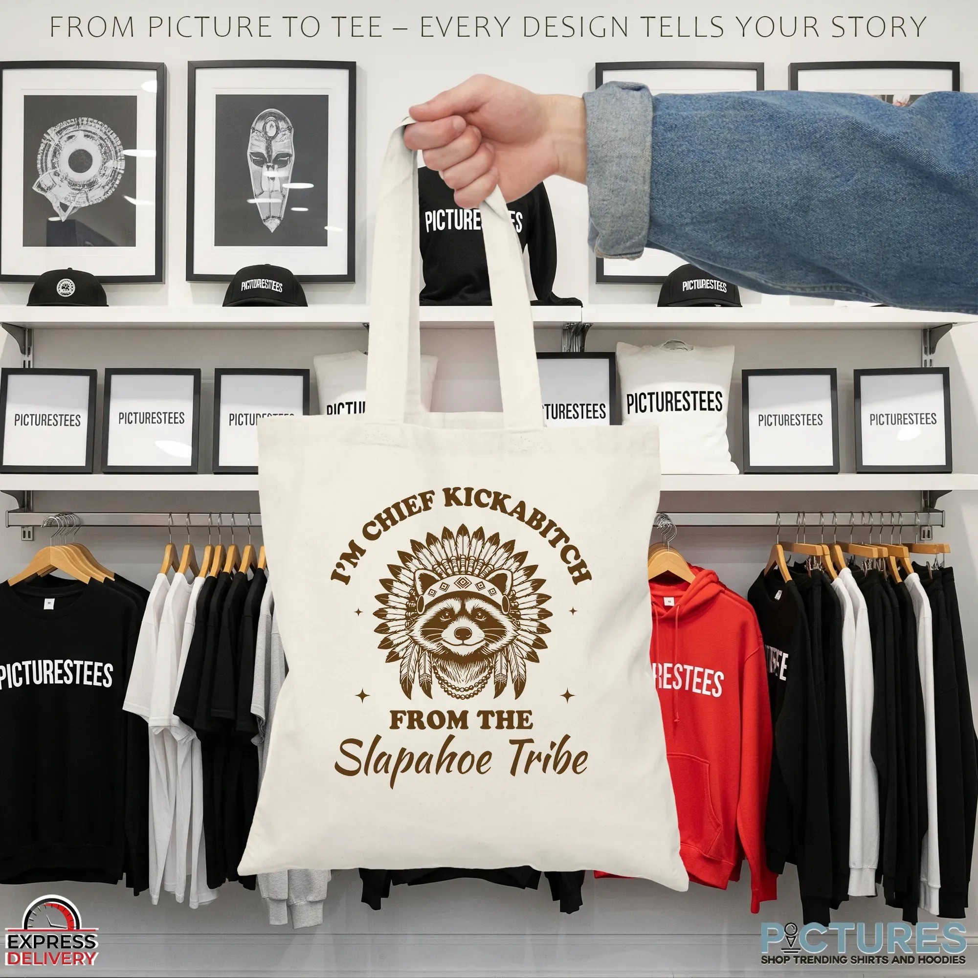 Raccoon I'm Chief Kickabitch From The Slapahoe Tribe Native American T Shirt