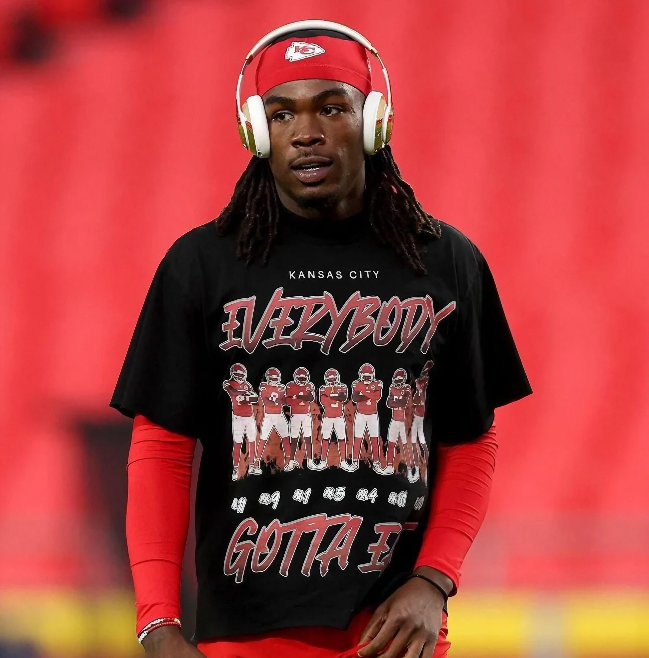 Rashee Rice Kansas City Chiefs Everybody Gotta Eat Gameday Large Print T Shirt Rashee Rice Kansas City Chiefs Everybody Gotta Eat Gameday Large Print T Shirt