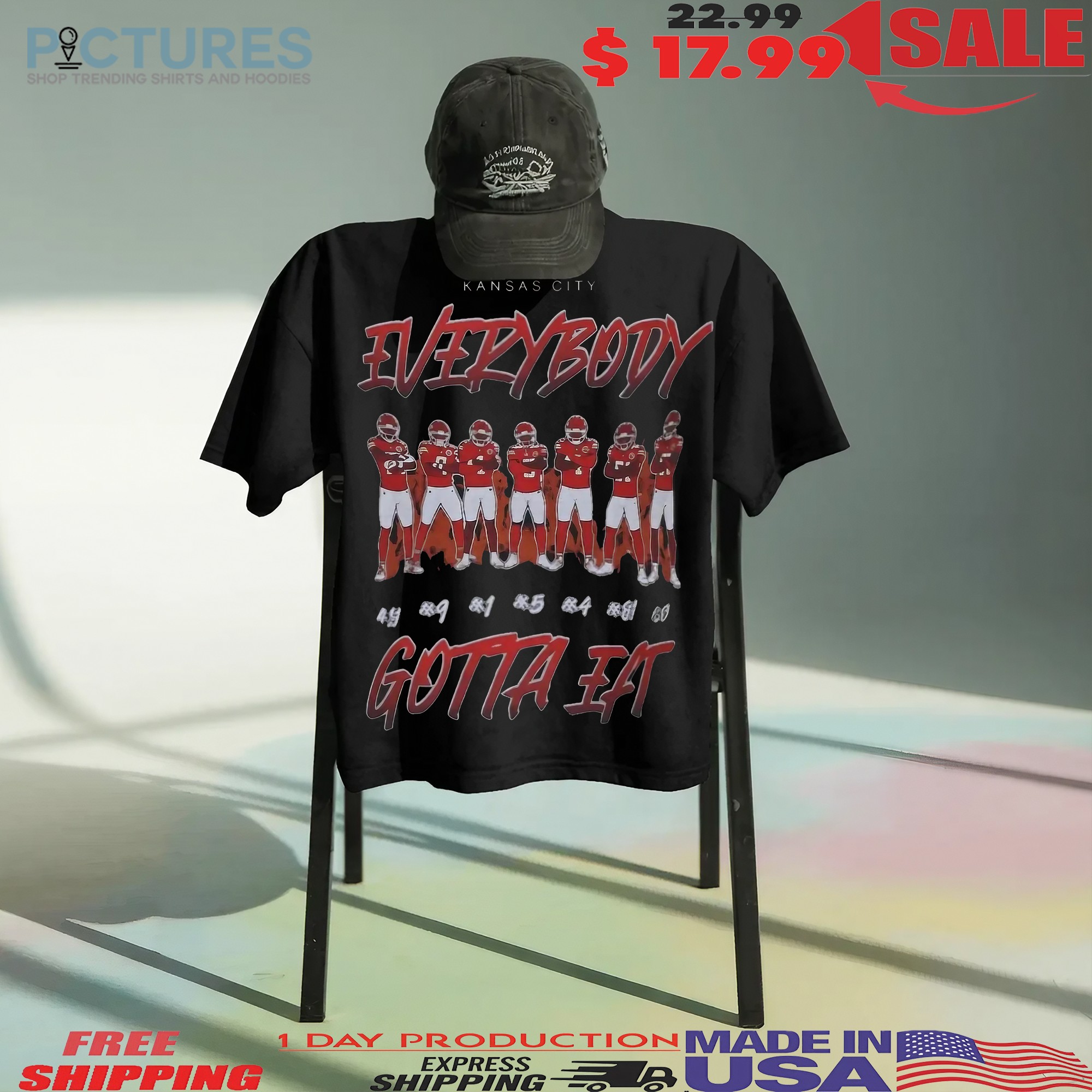 Rashee Rice Kansas City Chiefs Everybody Gotta Eat Gameday Large Print T Shirt Rashee Rice Kansas City Chiefs Everybody Gotta Eat Gameday Large Print T Shirt