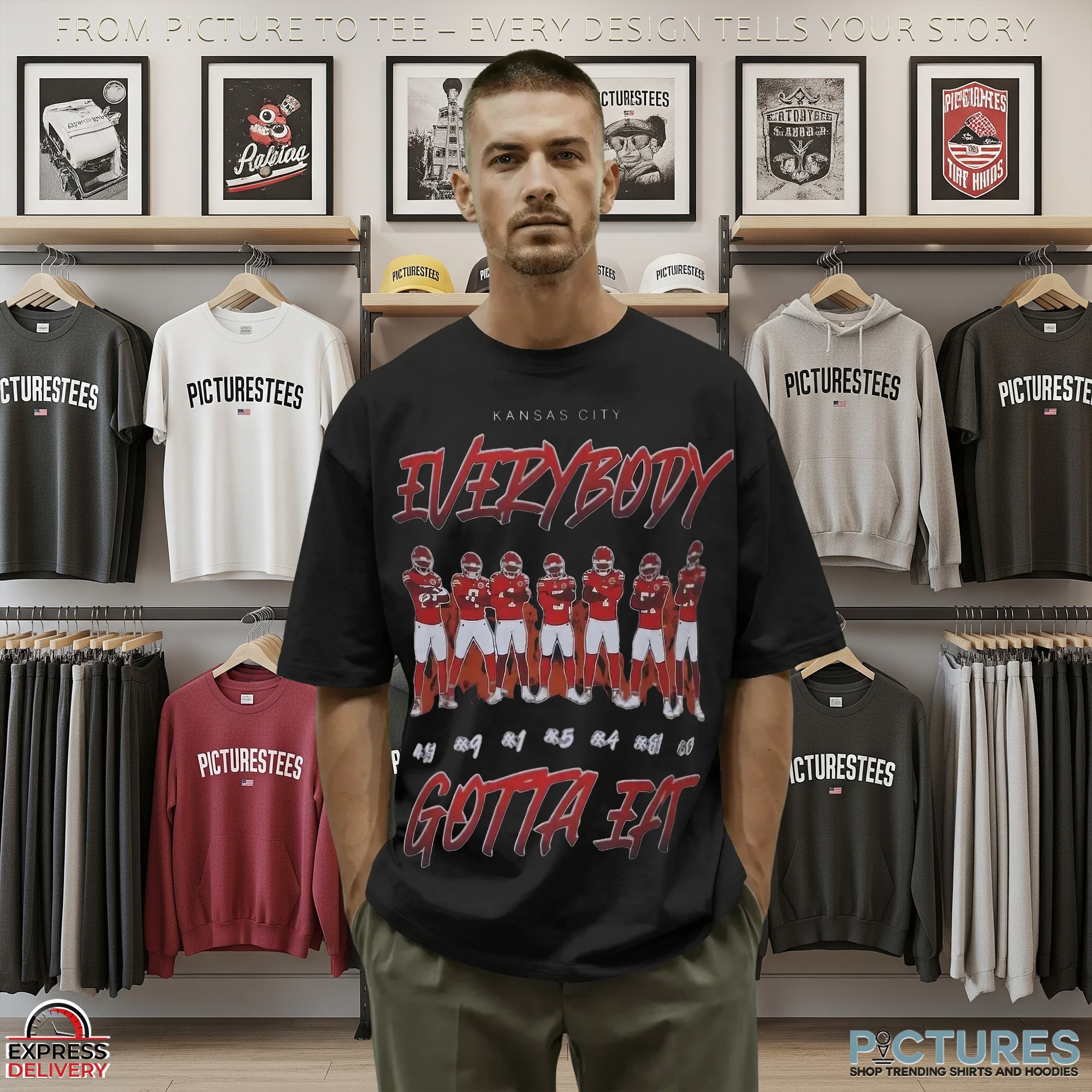 Rashee Rice Kansas City Chiefs Everybody Gotta Eat Gameday Large Print T Shirt Rashee Rice Kansas City Chiefs Everybody Gotta Eat Gameday Large Print T Shirt