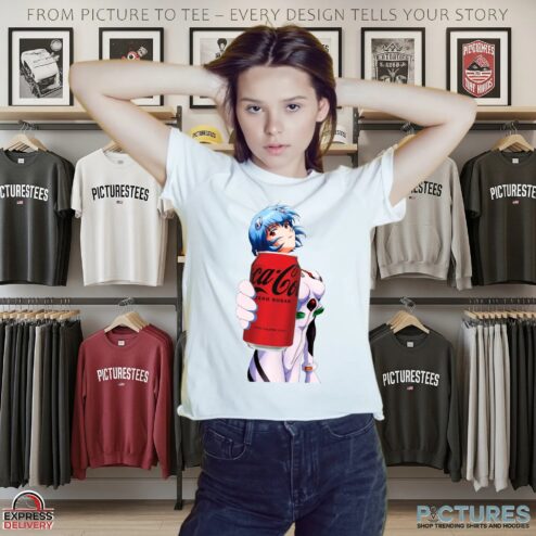 Rei Ayanami Neon Genesis Evangelion Anime Coca Cola Zero Sugar Mashup T Shirt