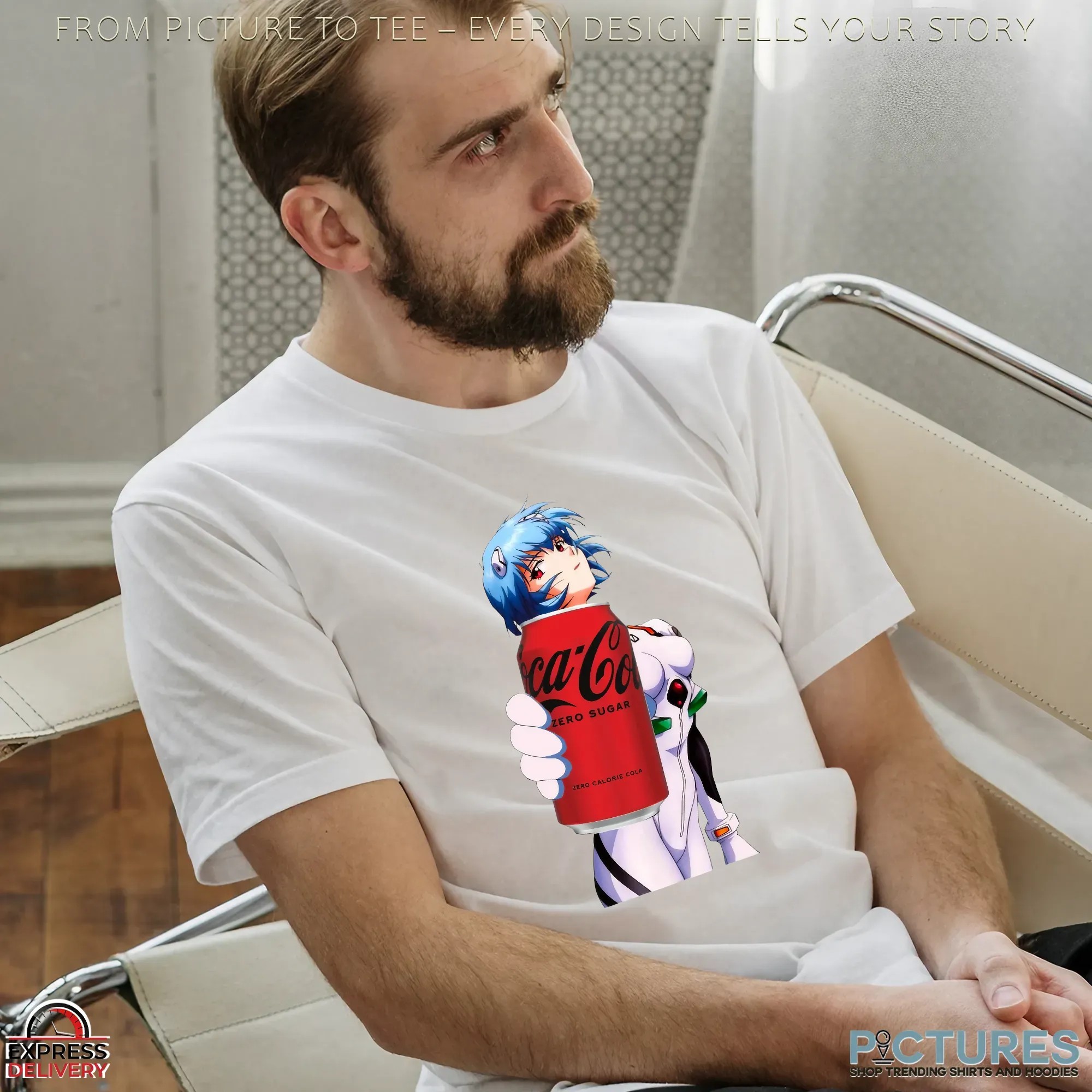 Rei Ayanami Neon Genesis Evangelion Anime Coca Cola Zero Sugar Mashup T Shirt