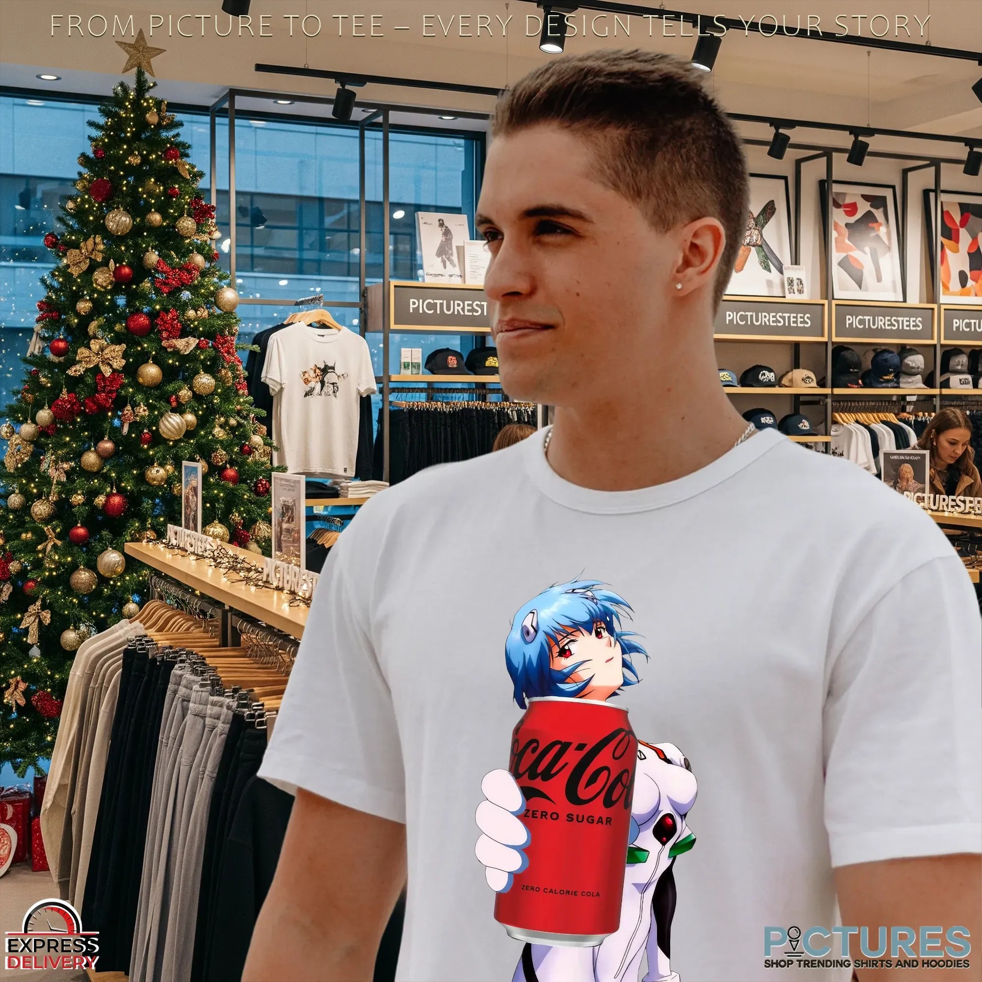 Rei Ayanami Neon Genesis Evangelion Anime Coca Cola Zero Sugar Mashup T Shirt