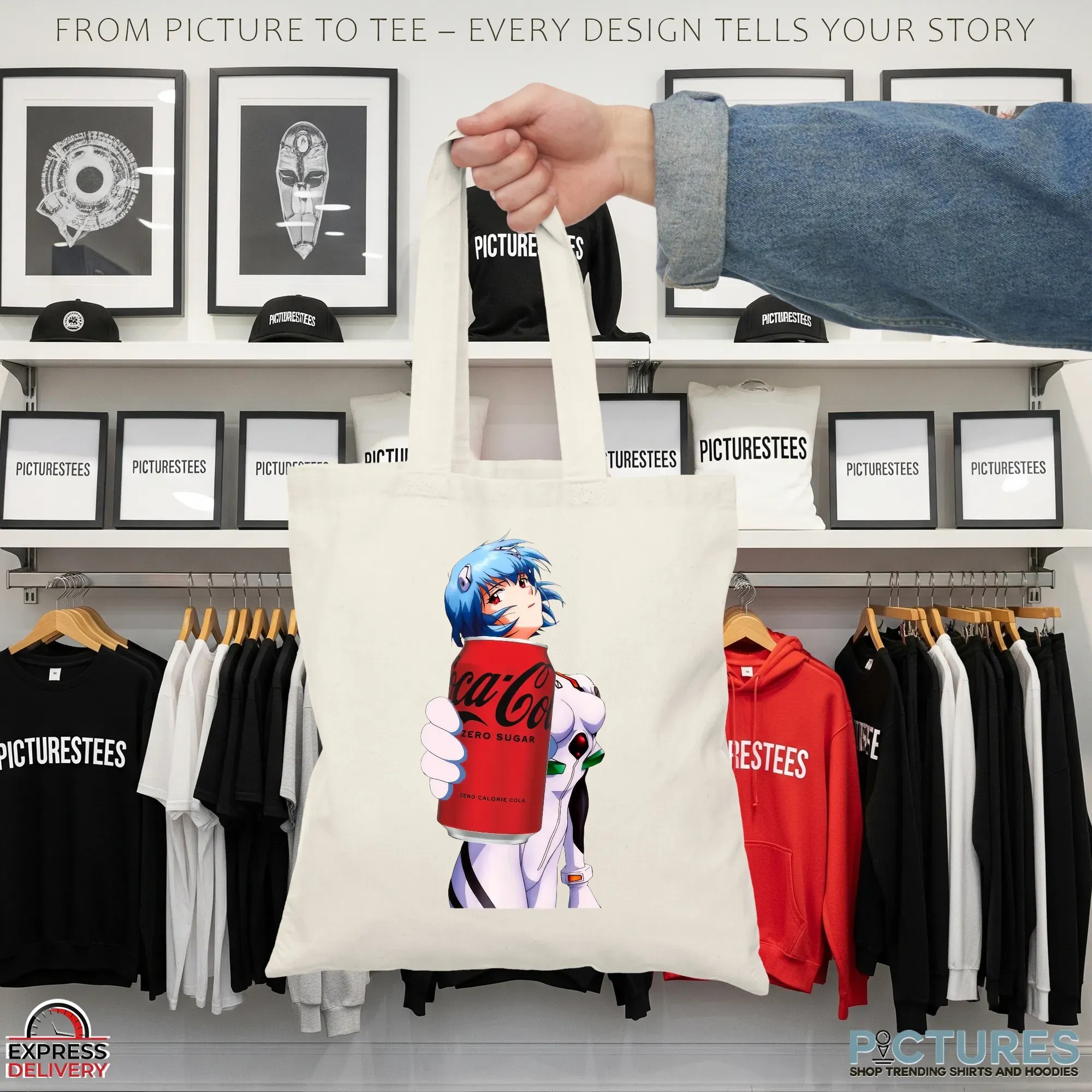Rei Ayanami Neon Genesis Evangelion Anime Coca Cola Zero Sugar Mashup T Shirt