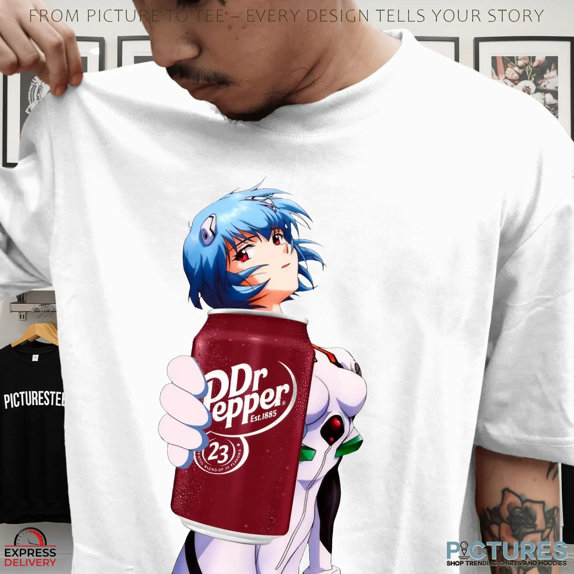 Rei Ayanami Neon Genesis Evangelion Anime Dr Pepper Mashup T Shirt