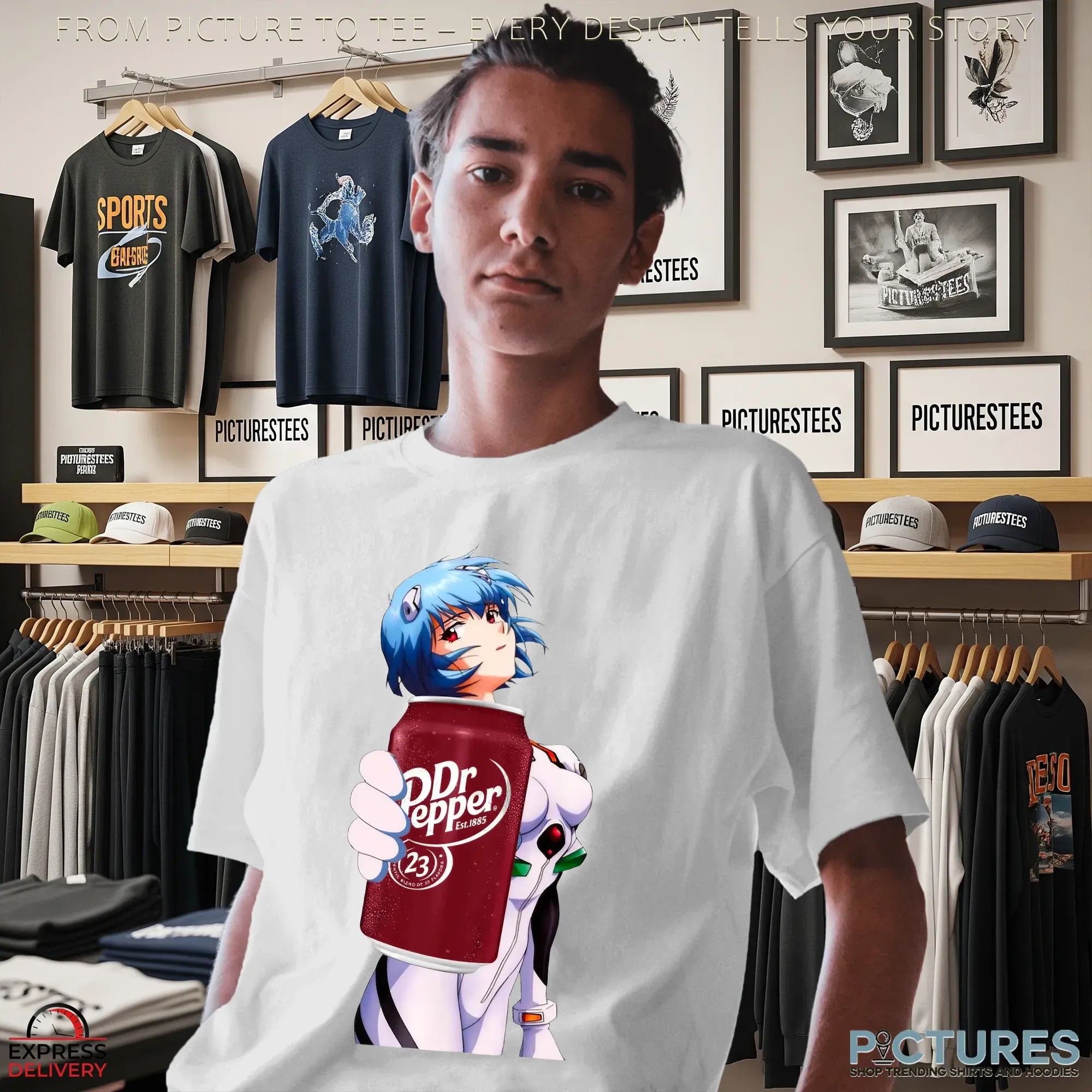 Rei Ayanami Neon Genesis Evangelion Anime Dr Pepper Mashup T Shirt