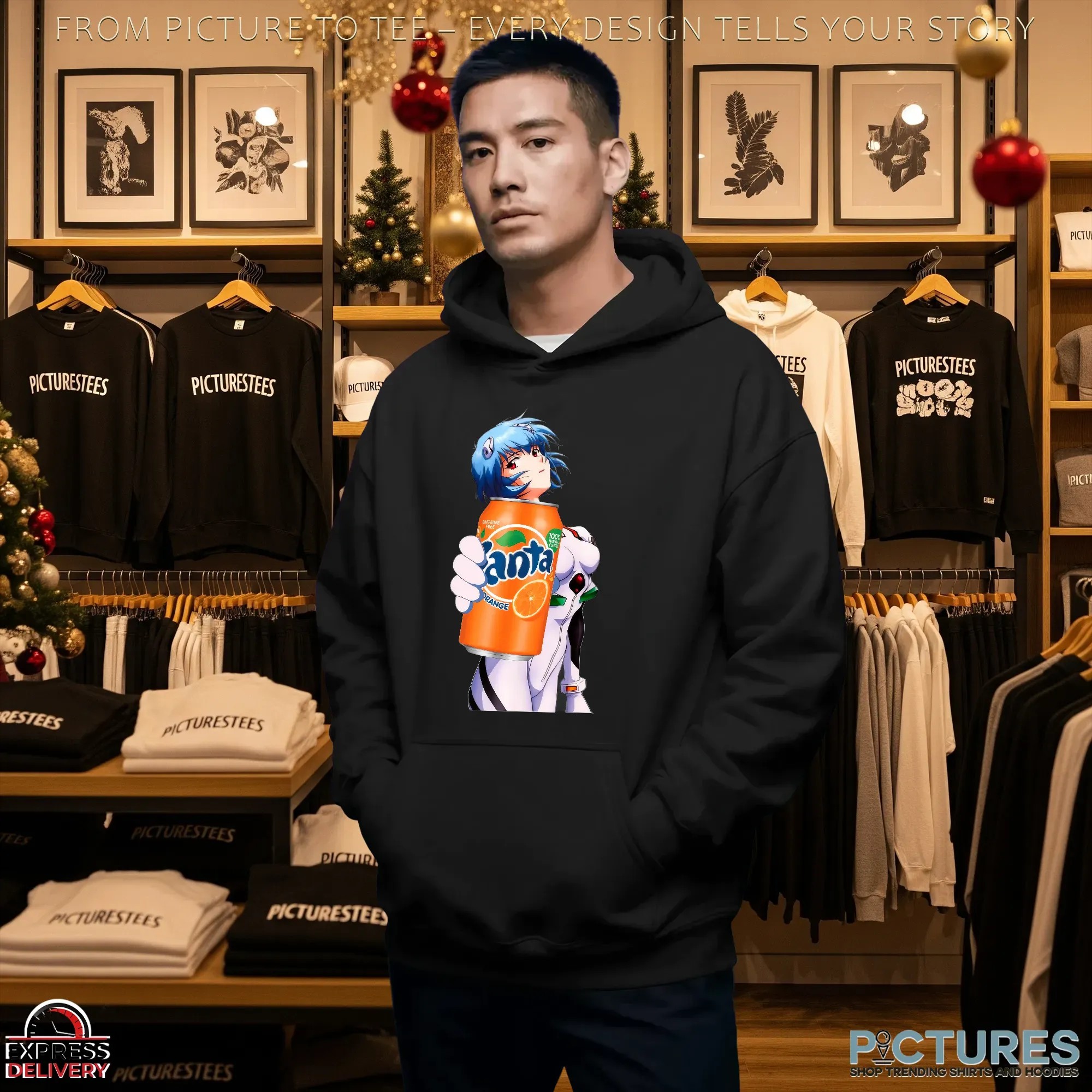 Rei Ayanami Orange Fanta Soft Drink Evangelion Anime Mashup T Shirt