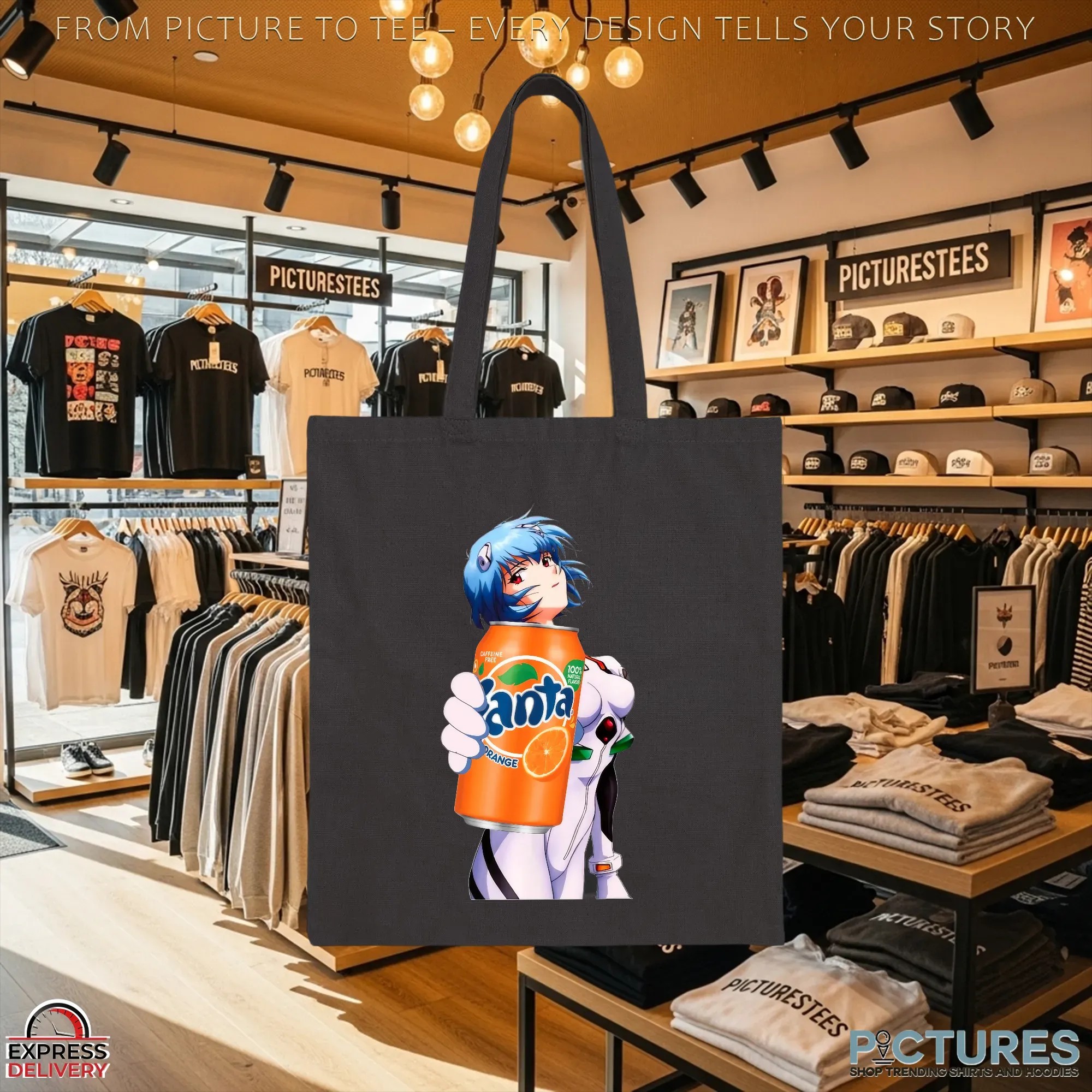 Rei Ayanami Orange Fanta Soft Drink Evangelion Anime Mashup T Shirt