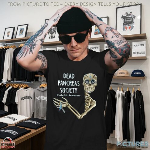 Retro Diabetes Awareness Dead Pancreas Society Skeleton T-Shirt
