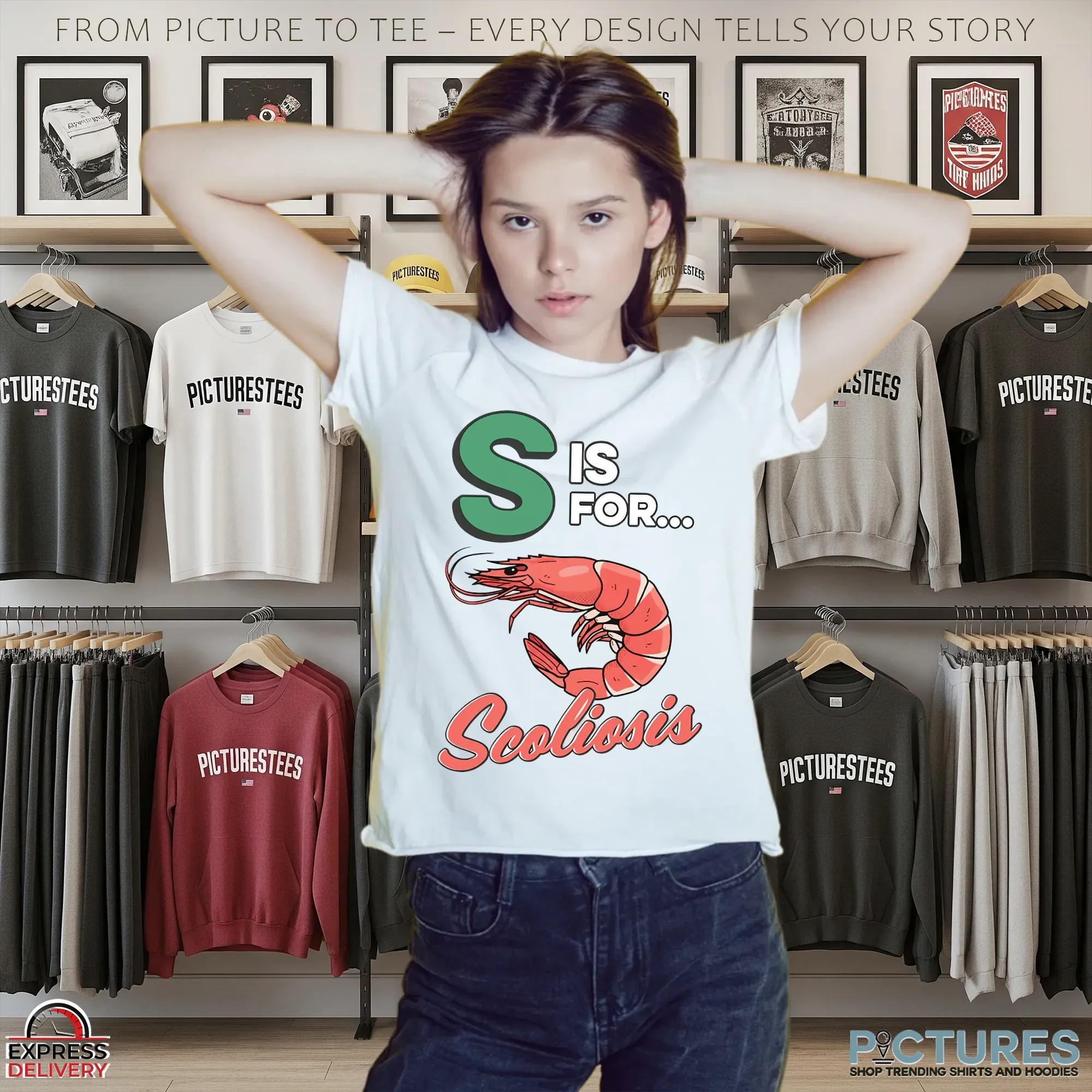 S Is For Scoliosis Shrimp T Shirt