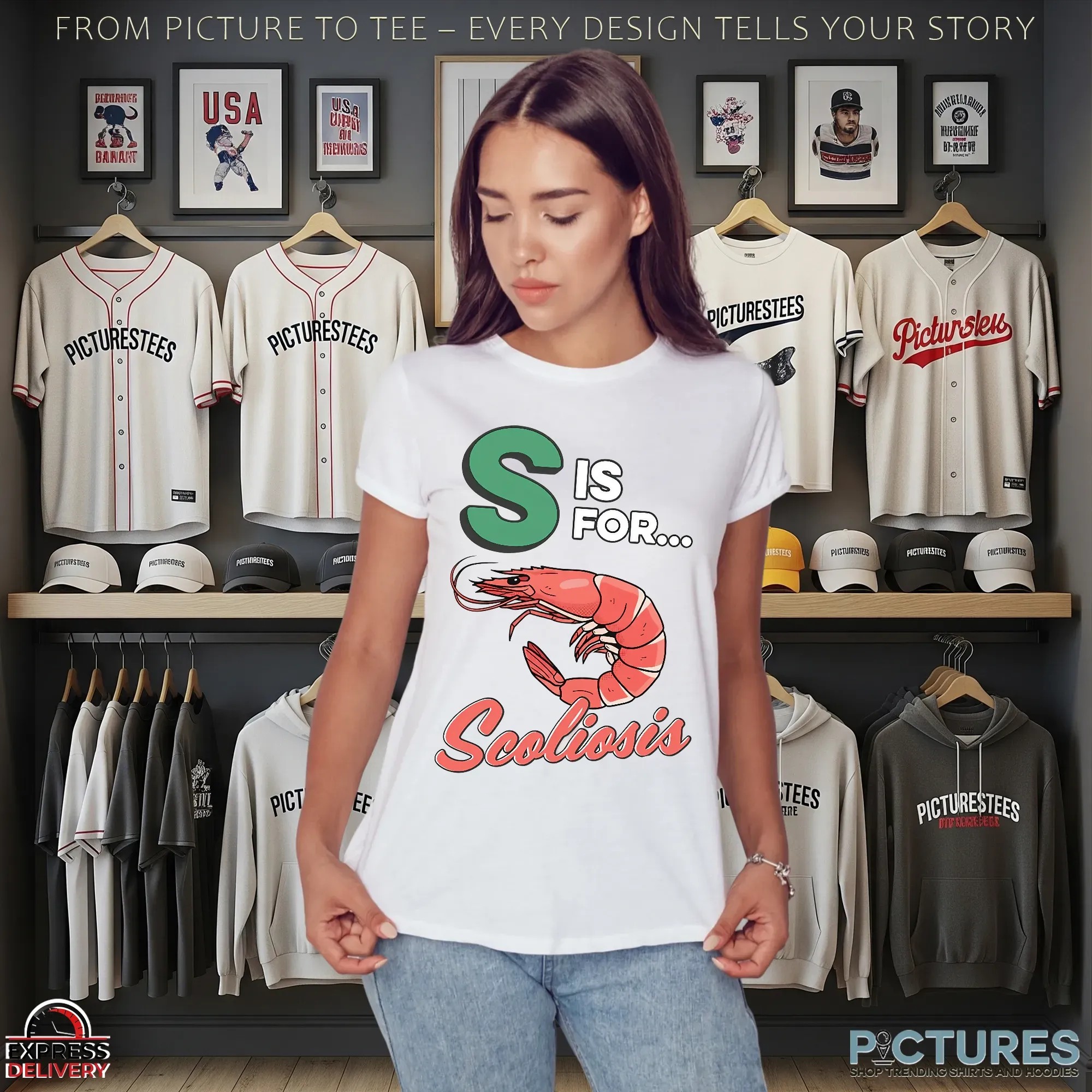 S Is For Scoliosis Shrimp T Shirt S Is For Scoliosis Shrimp T Shirt