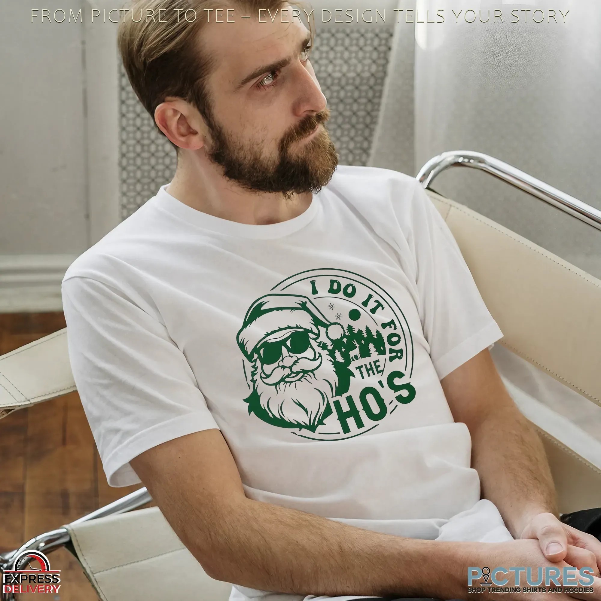 Santa Claus I Do It For The Ho's Merry Christmas T Shirt