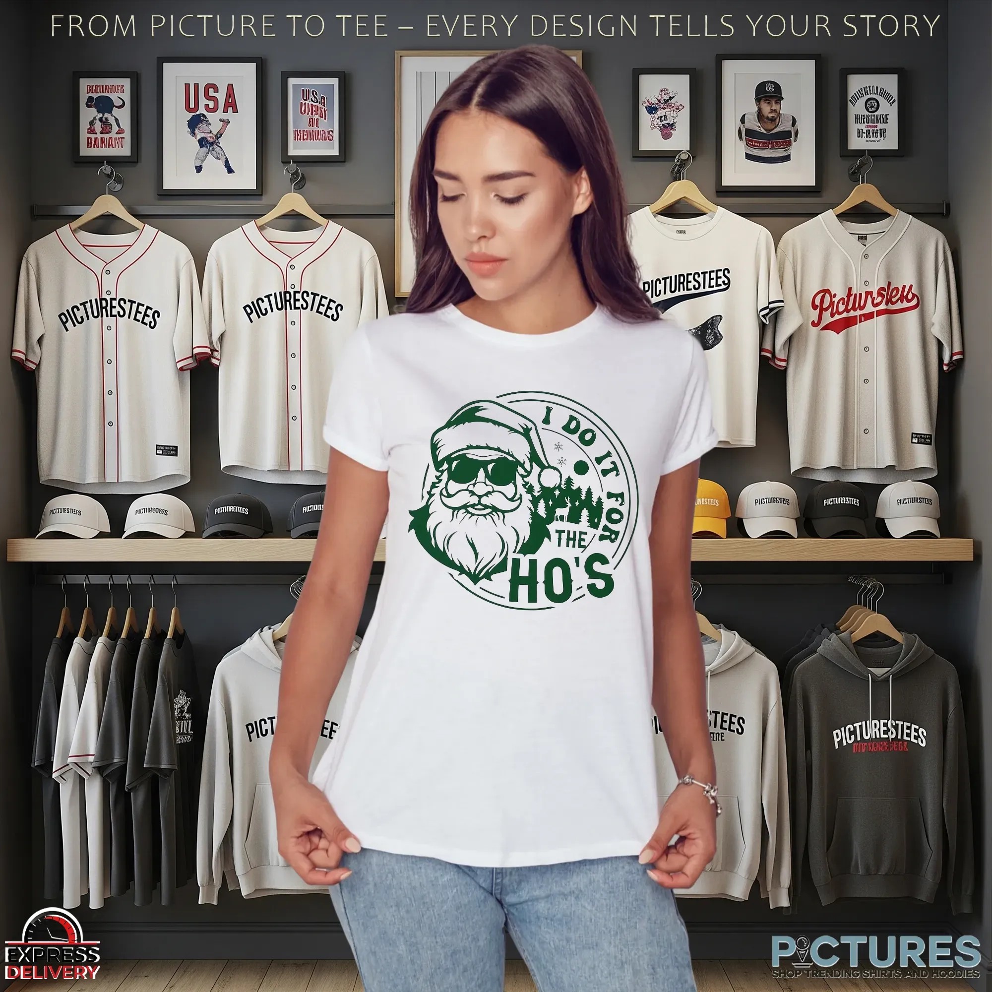 Santa Claus I Do It For The Ho's Merry Christmas T Shirt