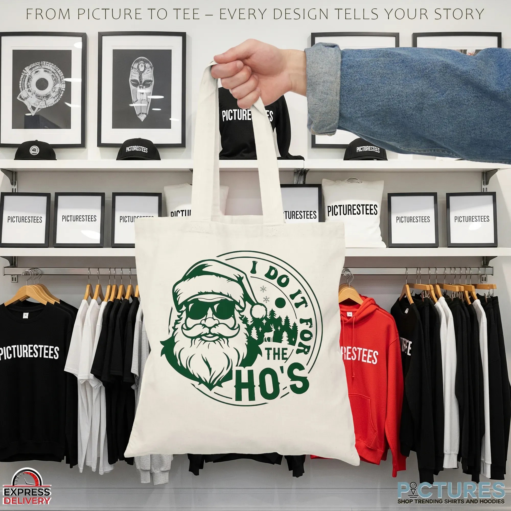 Santa Claus I Do It For The Ho's Merry Christmas T Shirt