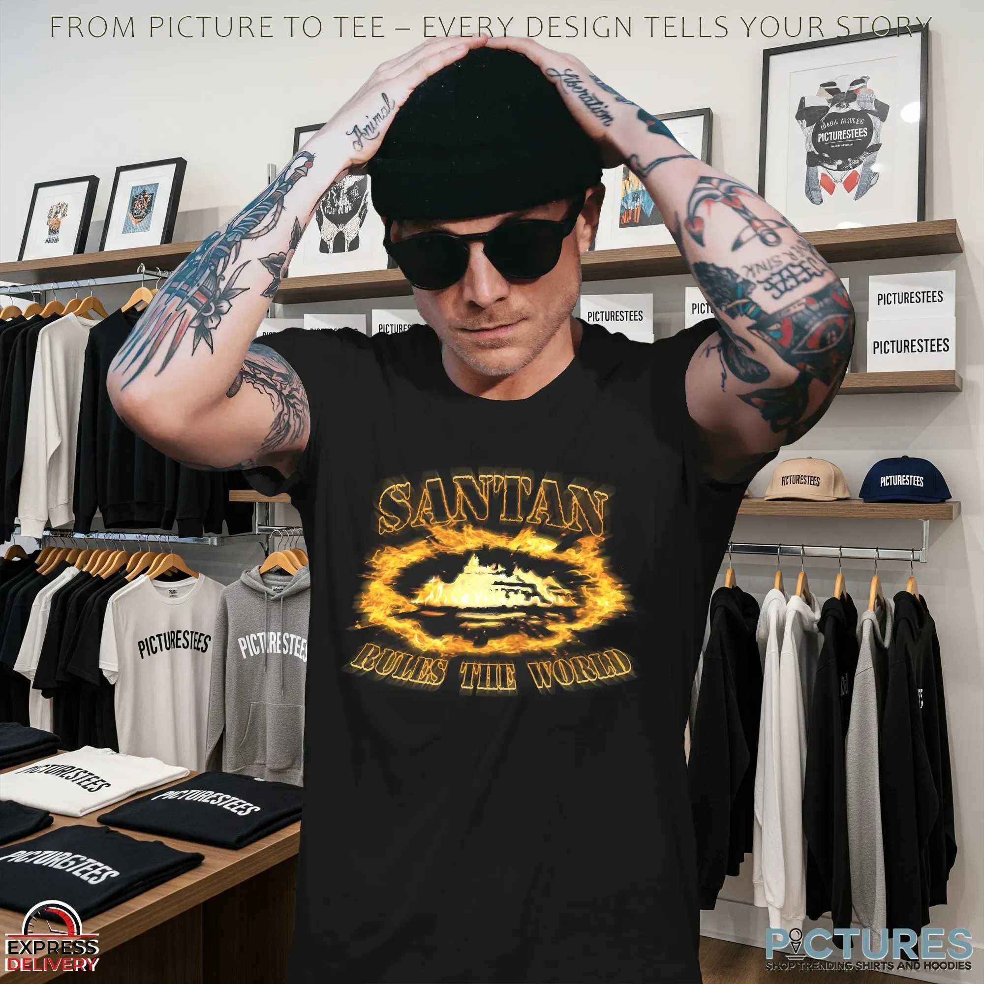 Santan Dave Alcatraz Corteiz Rules The World T Shirt Santan Dave Alcatraz Corteiz Rules The World T Shirt