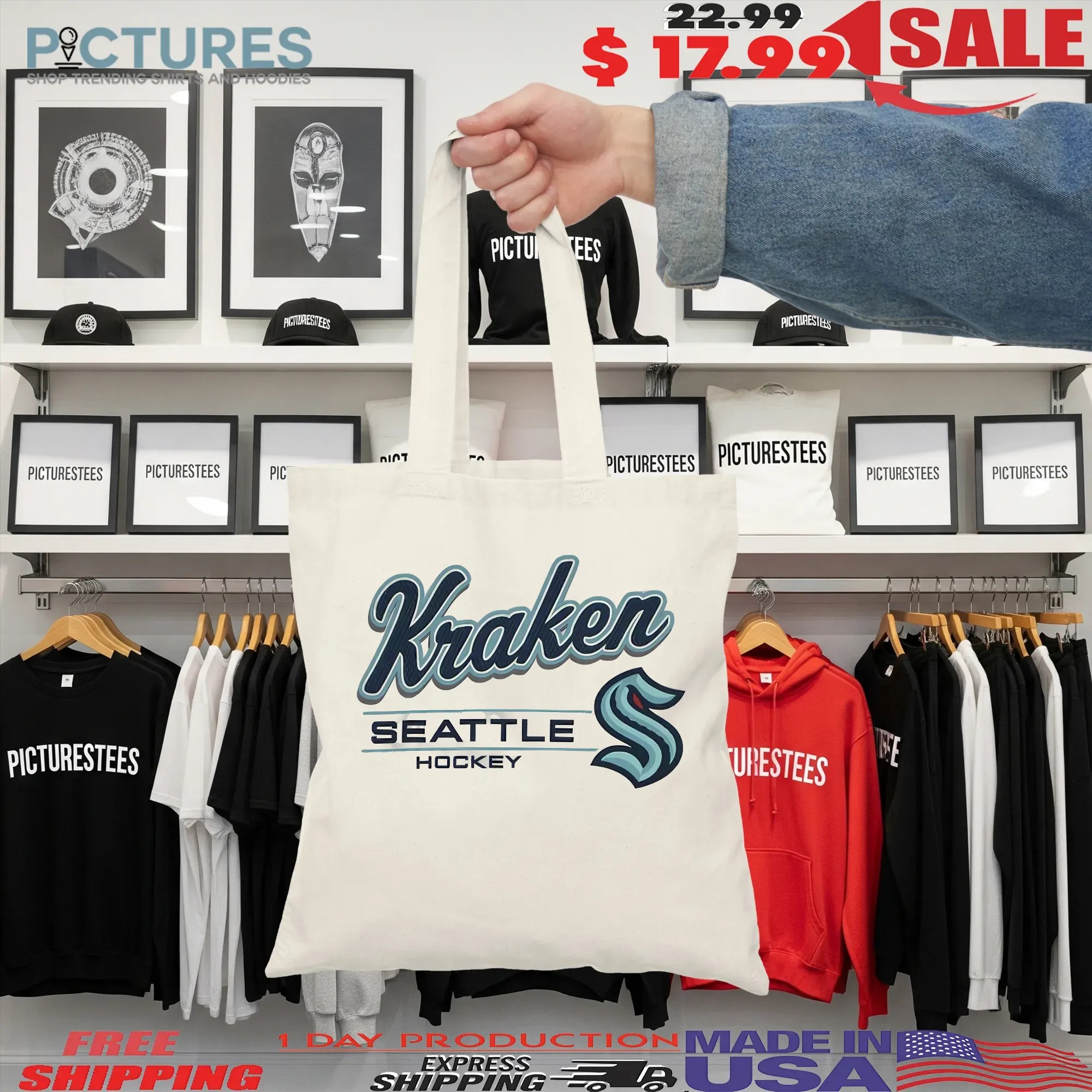 Seattle Kraken Relay Grey Empty Net T-Shirt Seattle Kraken Relay Grey Empty Net T-Shirt