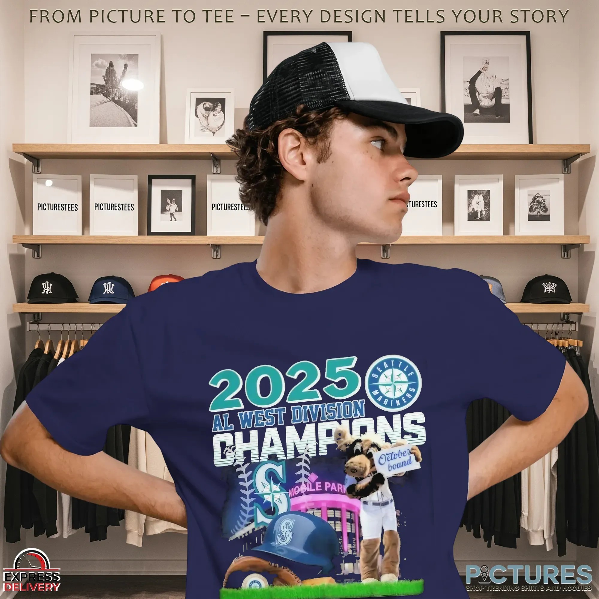 Seattle Mariners 2025 AL West Division Champions October Bound 1995 1997 2001 2025 T Shirt