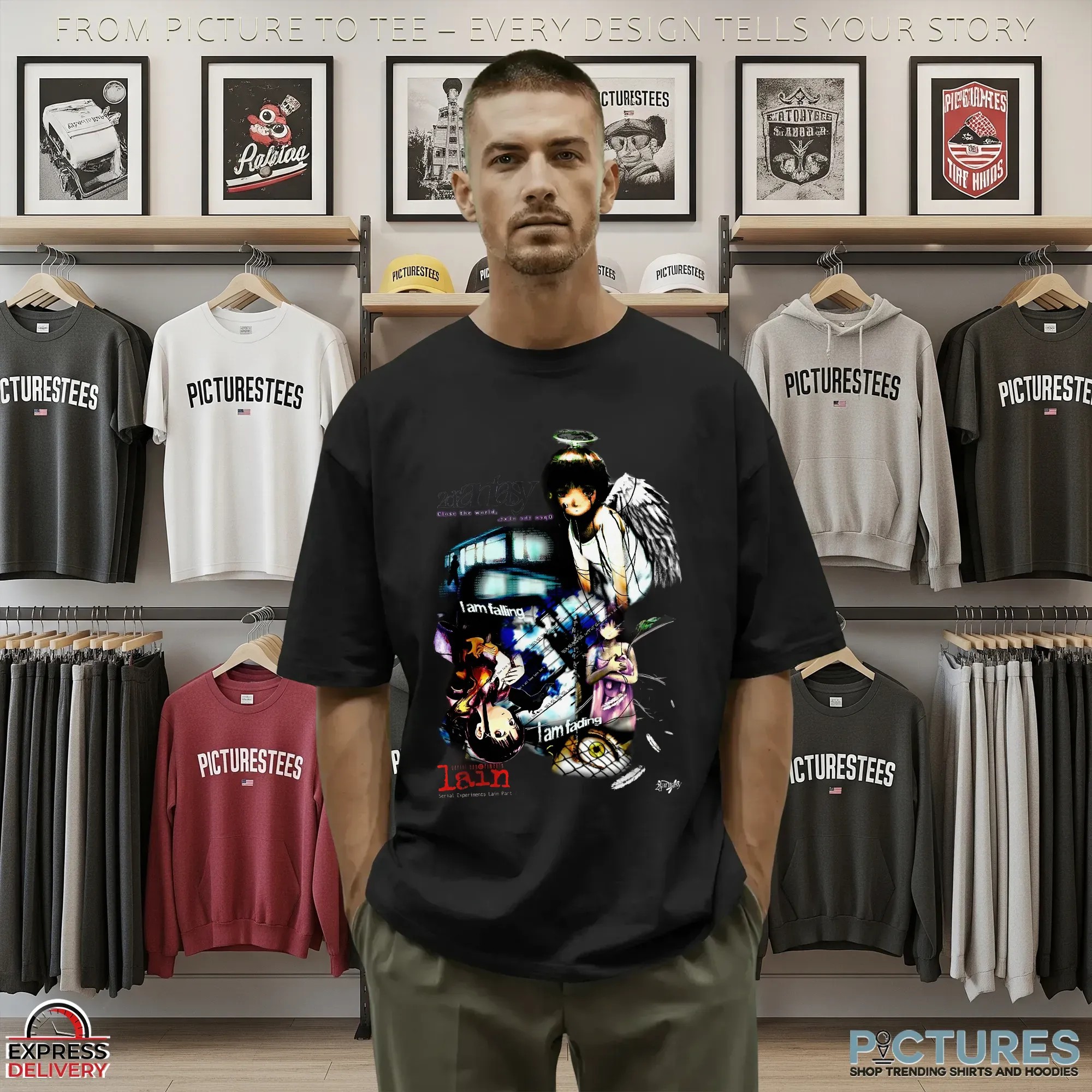 Serial Experiments Lain 2 Close the world Open the next I Am Falling Angel Archive T Shirt