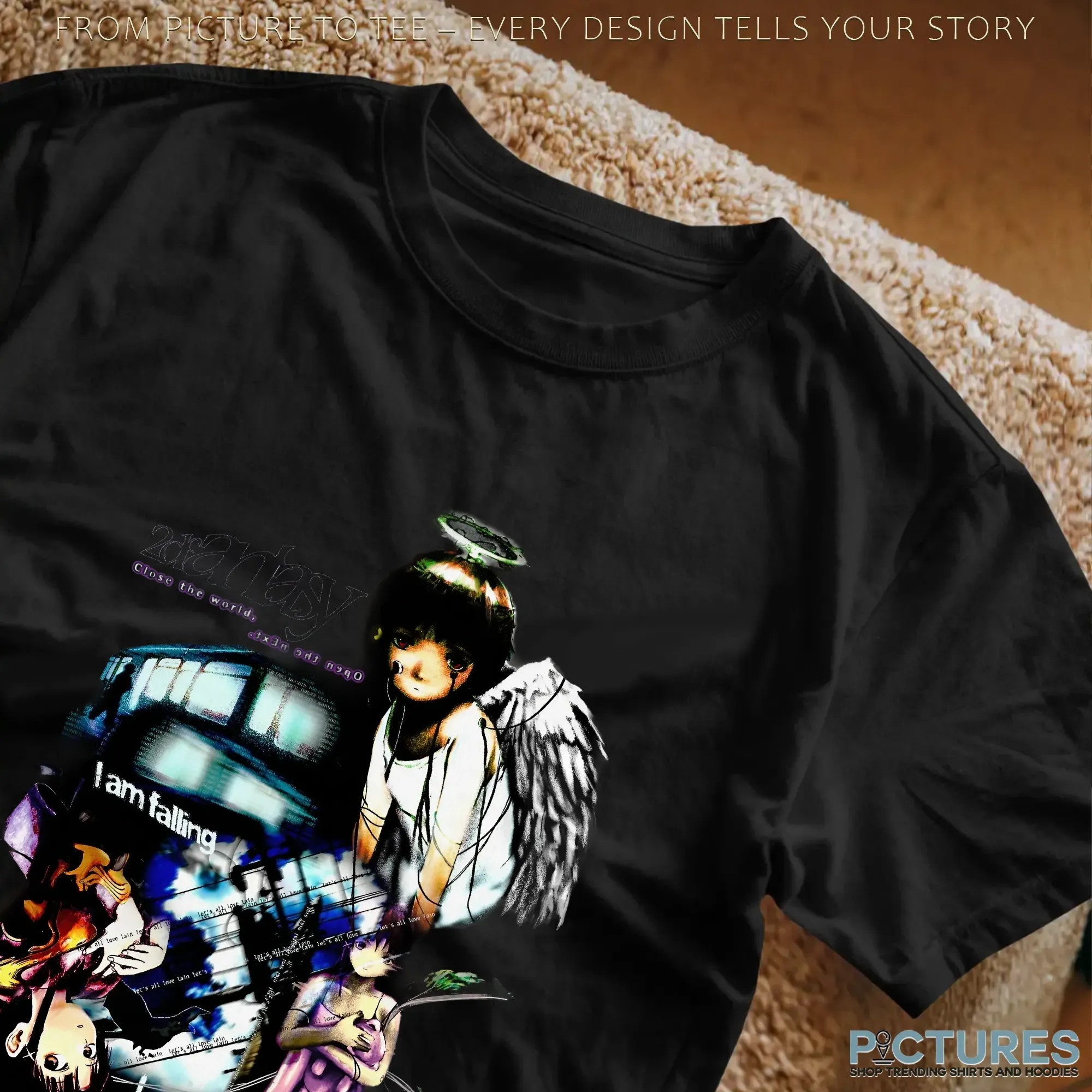 Serial Experiments Lain 2 Close the world Open the next I Am Falling Angel Archive T Shirt