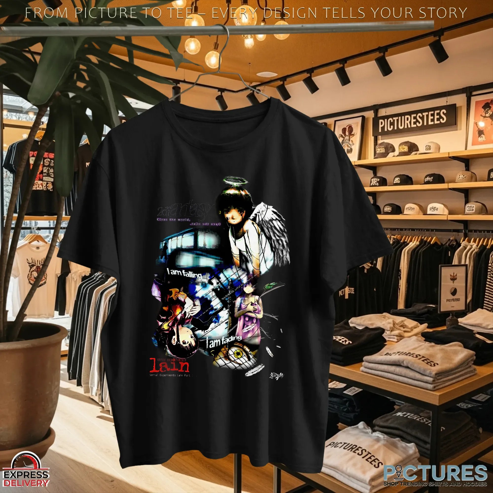 Serial Experiments Lain 2 Close the world Open the next I Am Falling Angel Archive T Shirt