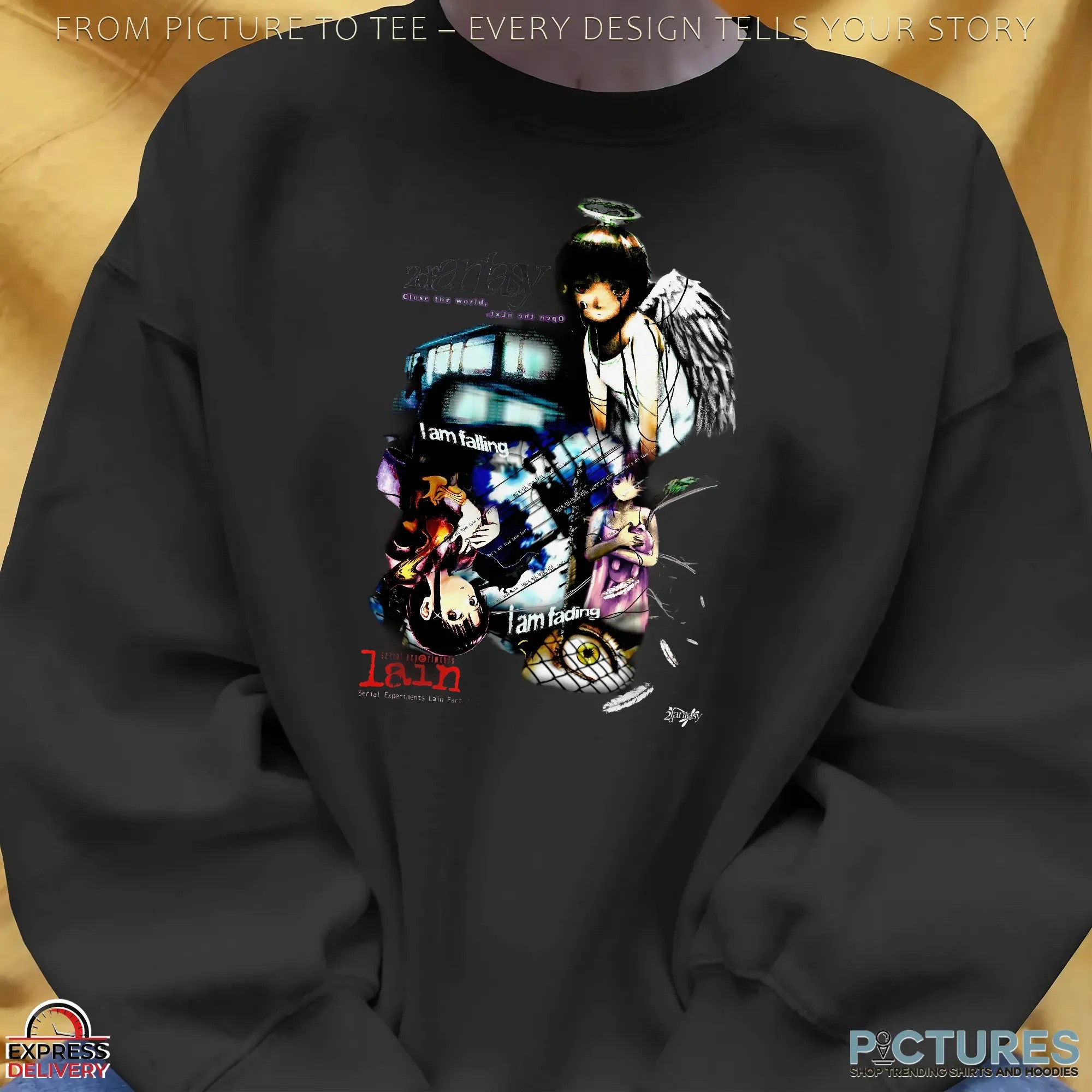 Serial Experiments Lain 2 Close the world Open the next I Am Falling Angel Archive T Shirt