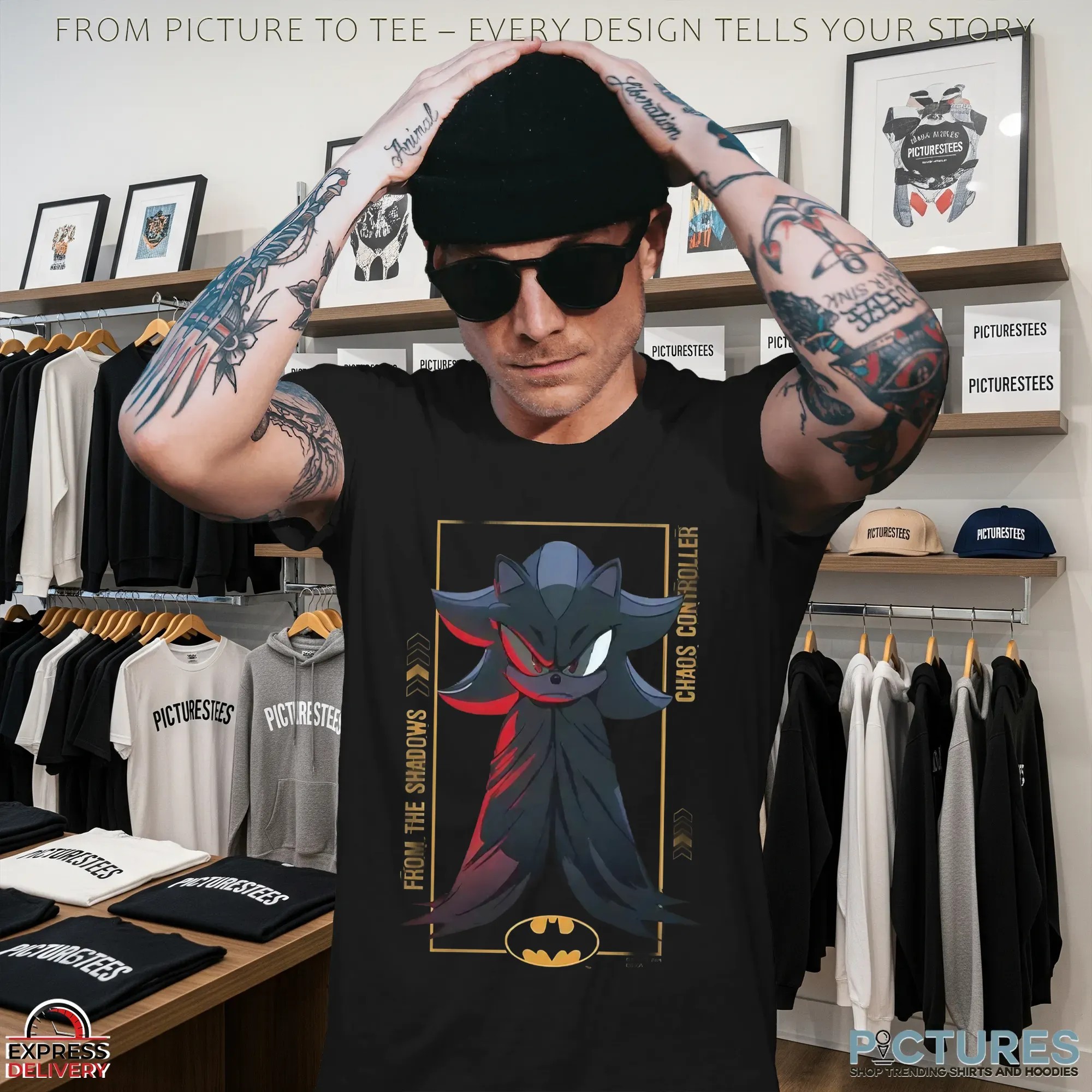 Shadow The Hedgehog x Batman From The Shadows Chaos Controller Mashup T Shirt