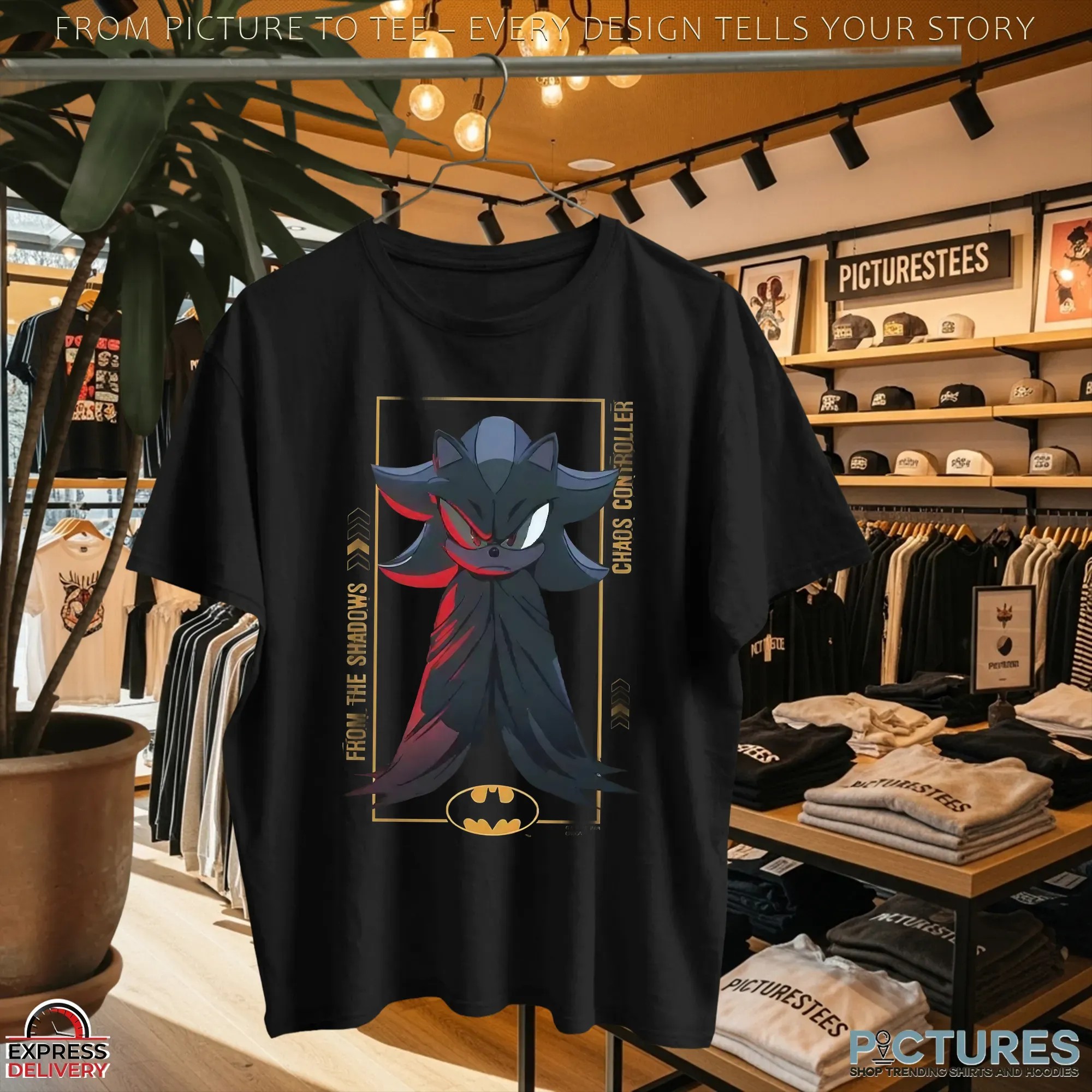 Shadow The Hedgehog x Batman From The Shadows Chaos Controller Mashup T Shirt