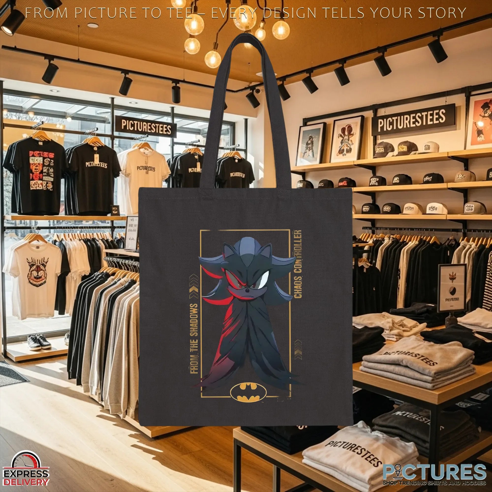 Shadow The Hedgehog x Batman From The Shadows Chaos Controller Mashup T Shirt