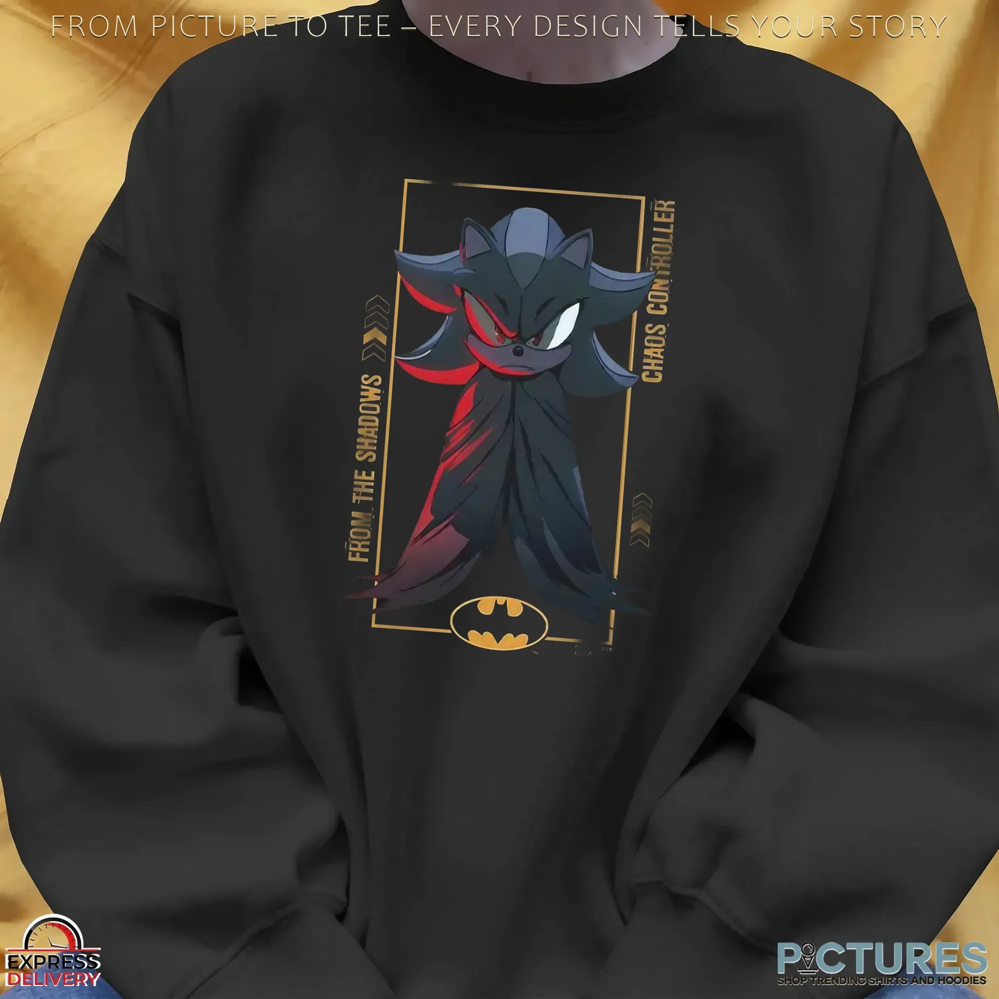 Shadow The Hedgehog x Batman From The Shadows Chaos Controller Mashup T Shirt