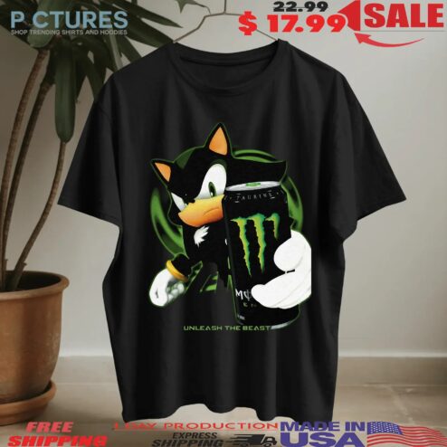 Shadow the Hedgehog  Sonic the Hedgehog Energy Drink Unleash The Beast T Shirt