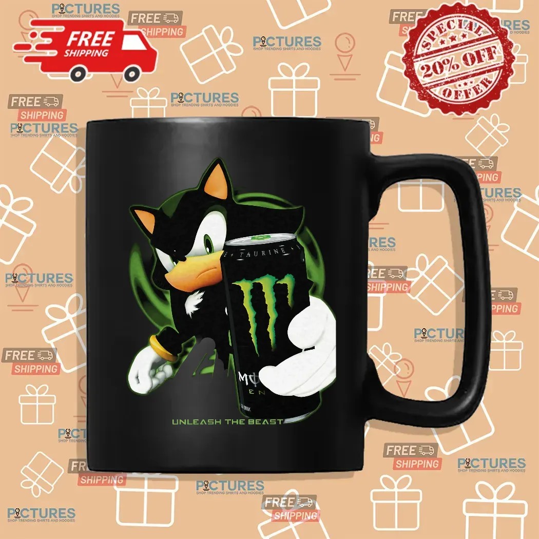 Shadow the Hedgehog Sonic the Hedgehog Energy Drink Unleash The Beast T Shirt