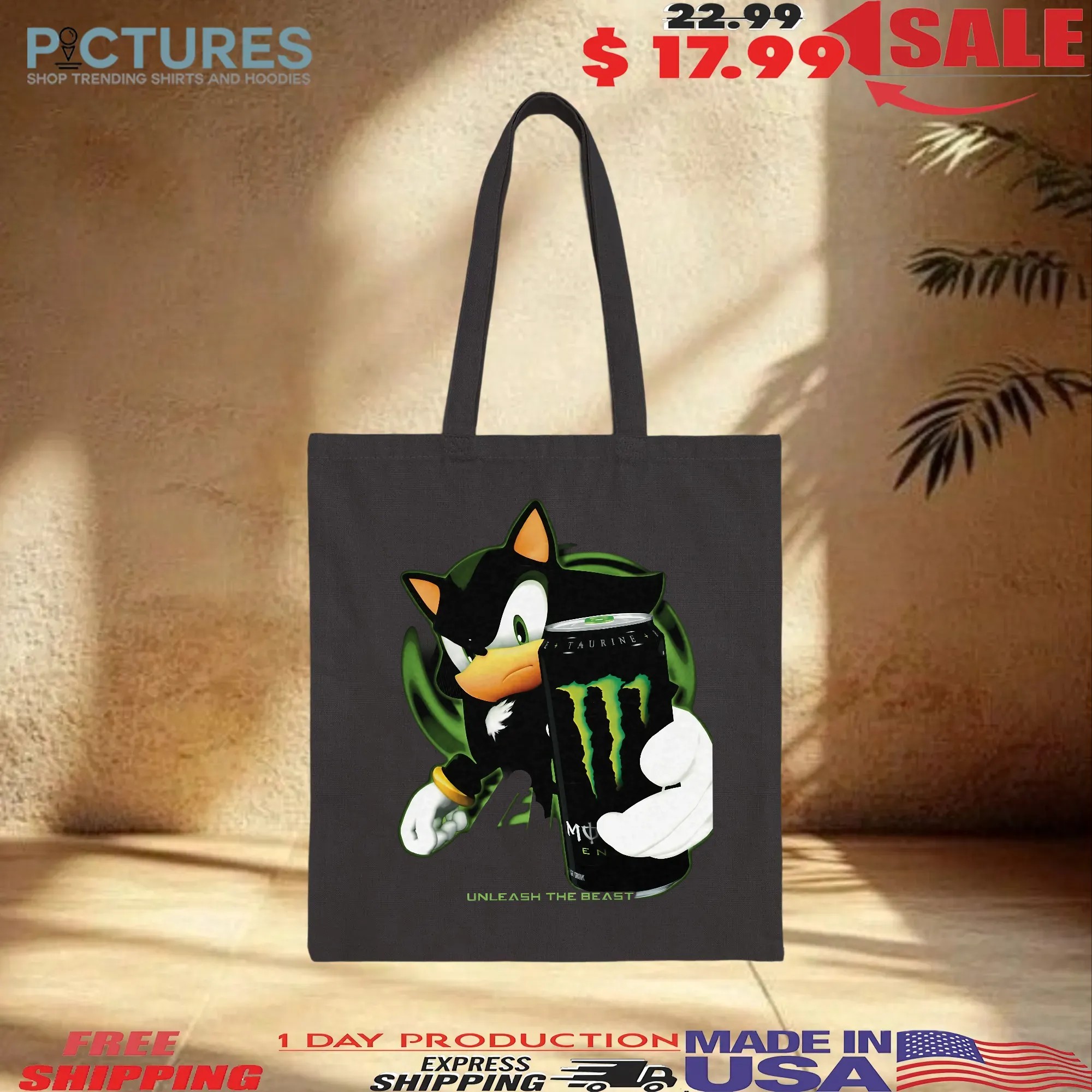 Shadow the Hedgehog Sonic the Hedgehog Energy Drink Unleash The Beast T Shirt