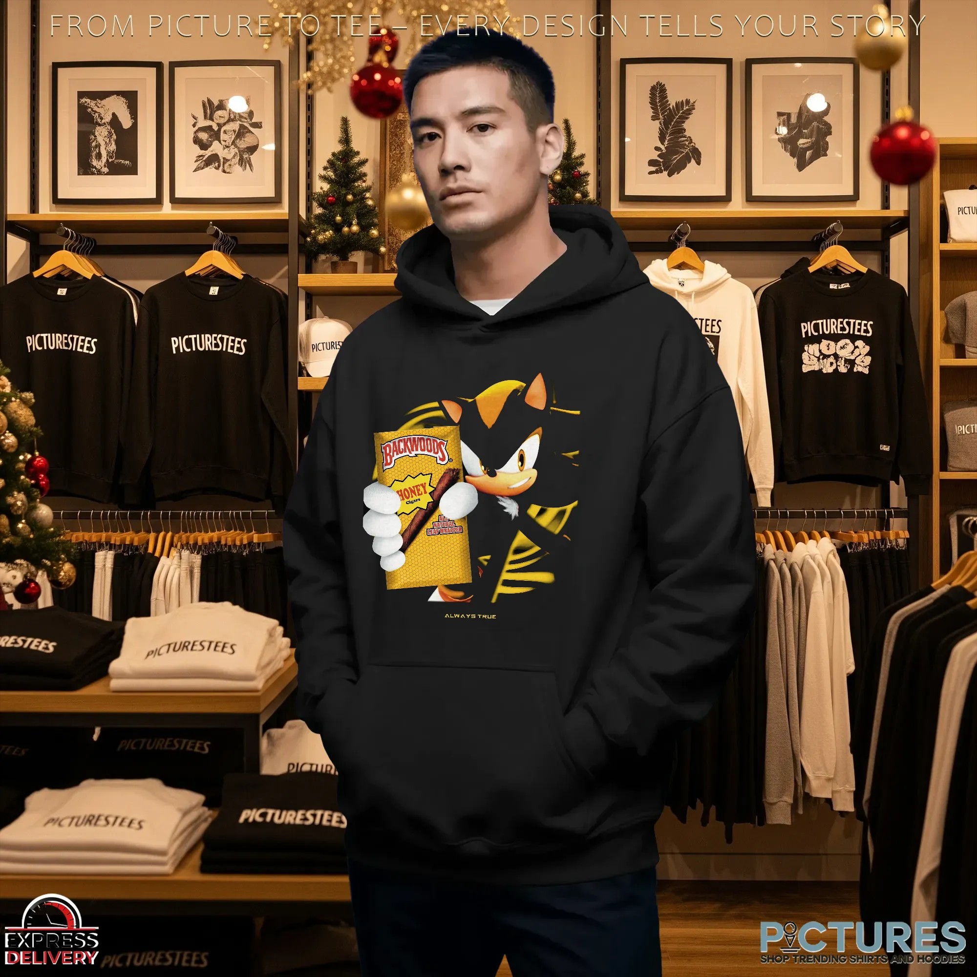 Shadow the Hedgehog x Backwoods Honey Cigars Always True Parody Mashup T Shirt