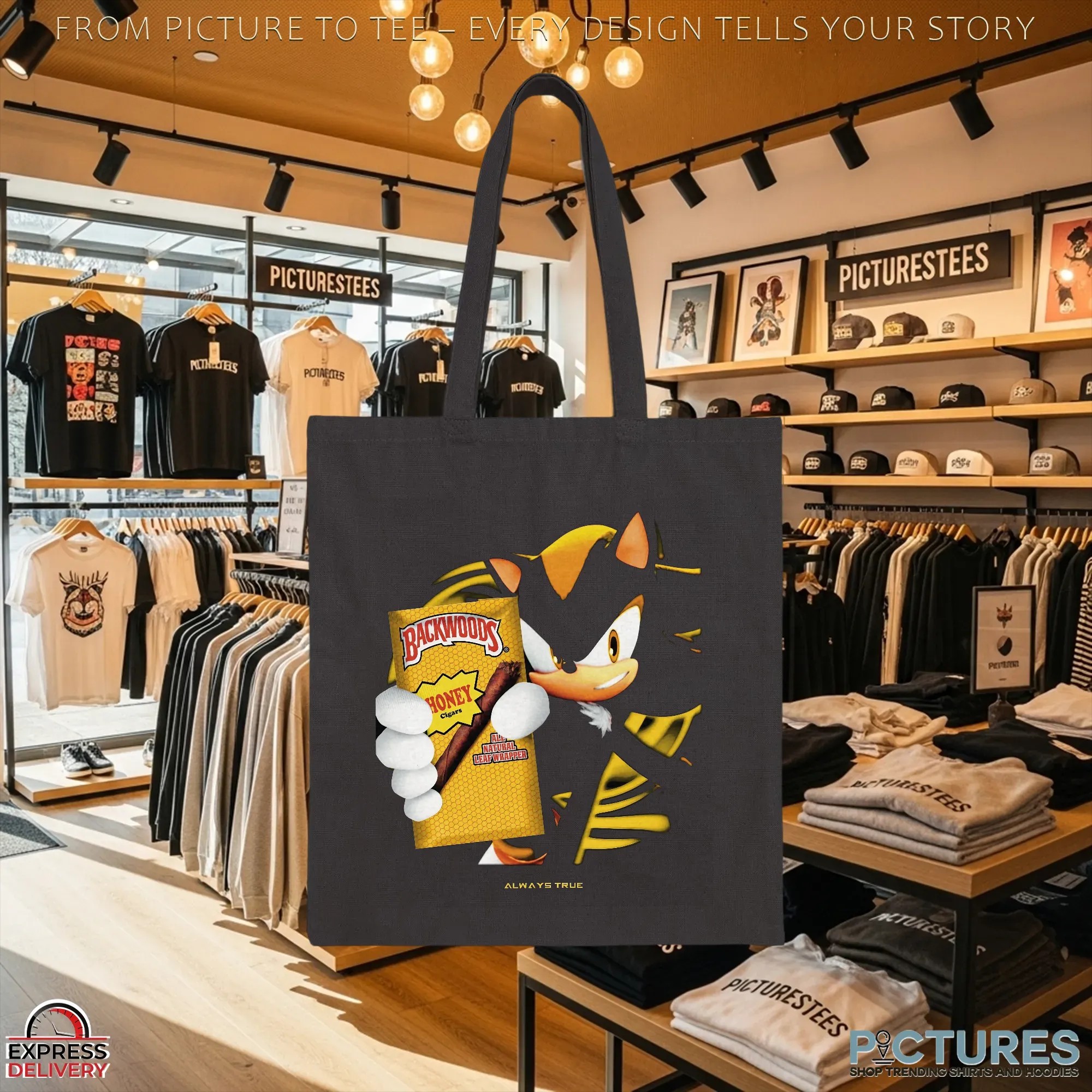 Shadow the Hedgehog x Backwoods Honey Cigars Always True Parody Mashup T Shirt