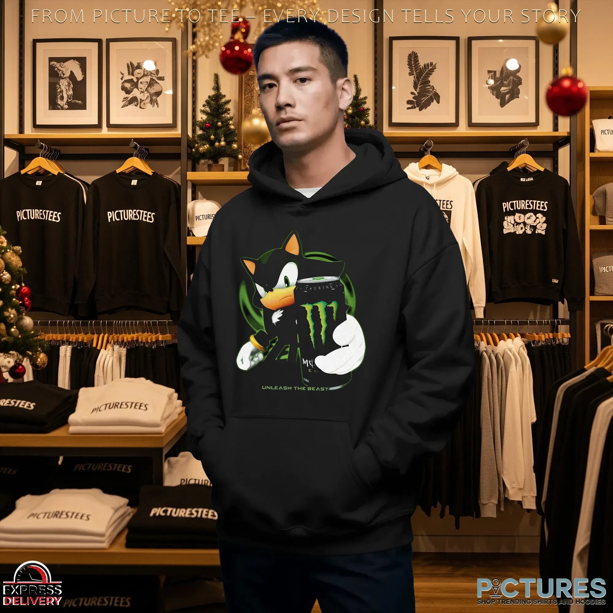 Shadow the Hedgehog x Monster Energy Unleash the Beast Parody Mashup T Shirt
