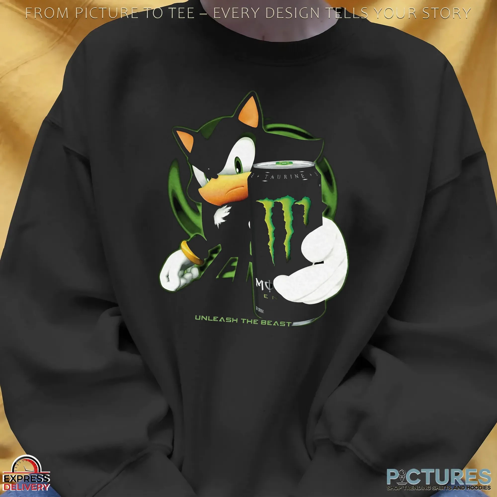 Shadow the Hedgehog x Monster Energy Unleash the Beast Parody Mashup T Shirt